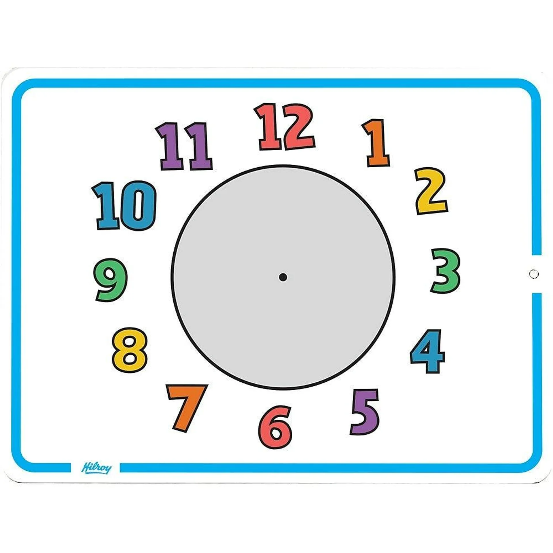 Hilroy - Tableau effaçable à sec d'apprentissage de l'heure, 9 po x 12 po