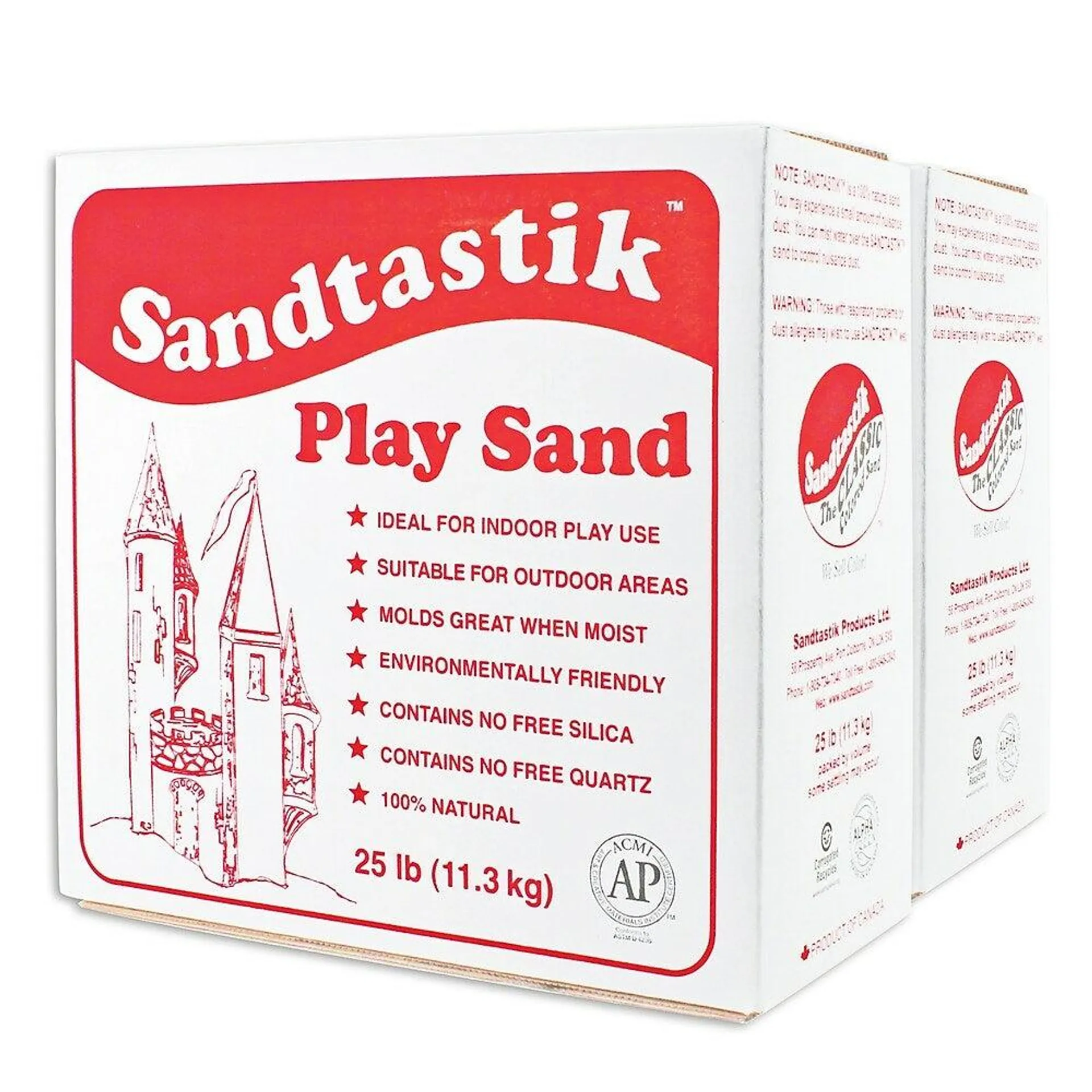 SandtastikMD – Sable de jeu, blanc naturel éclatant, 50 lb