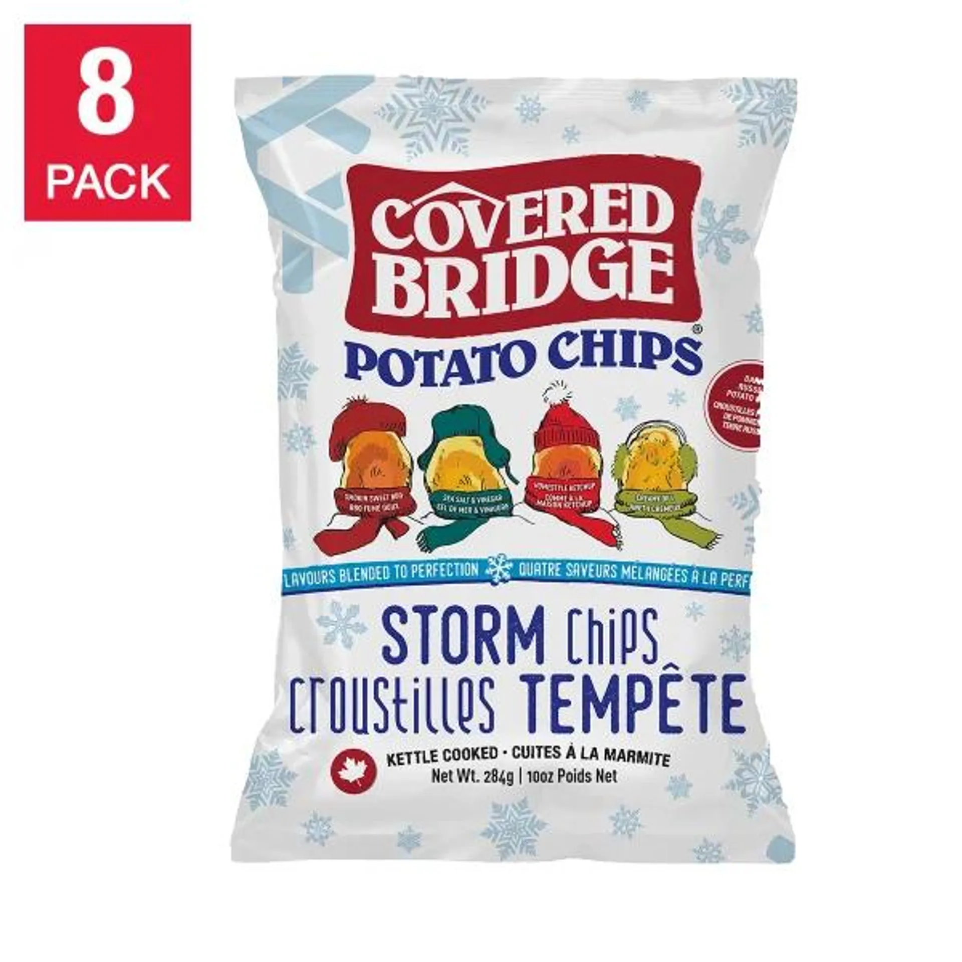 Covered Bridge Storm Chips, Potato Chips, 8 × 284 g