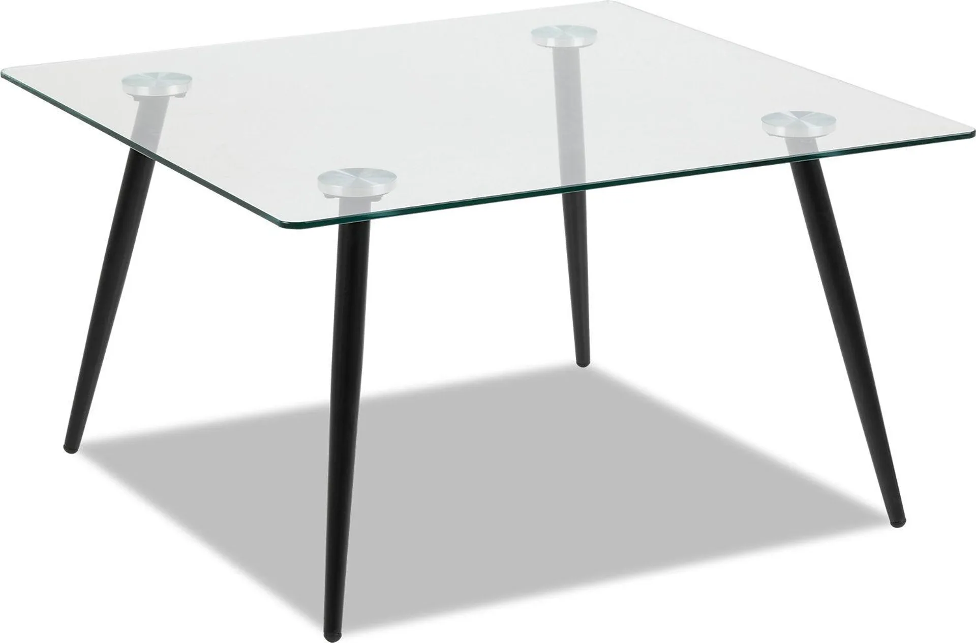 Table de salle à manger Wilma de 55 po (L) en métal avec dessus en verre - noire