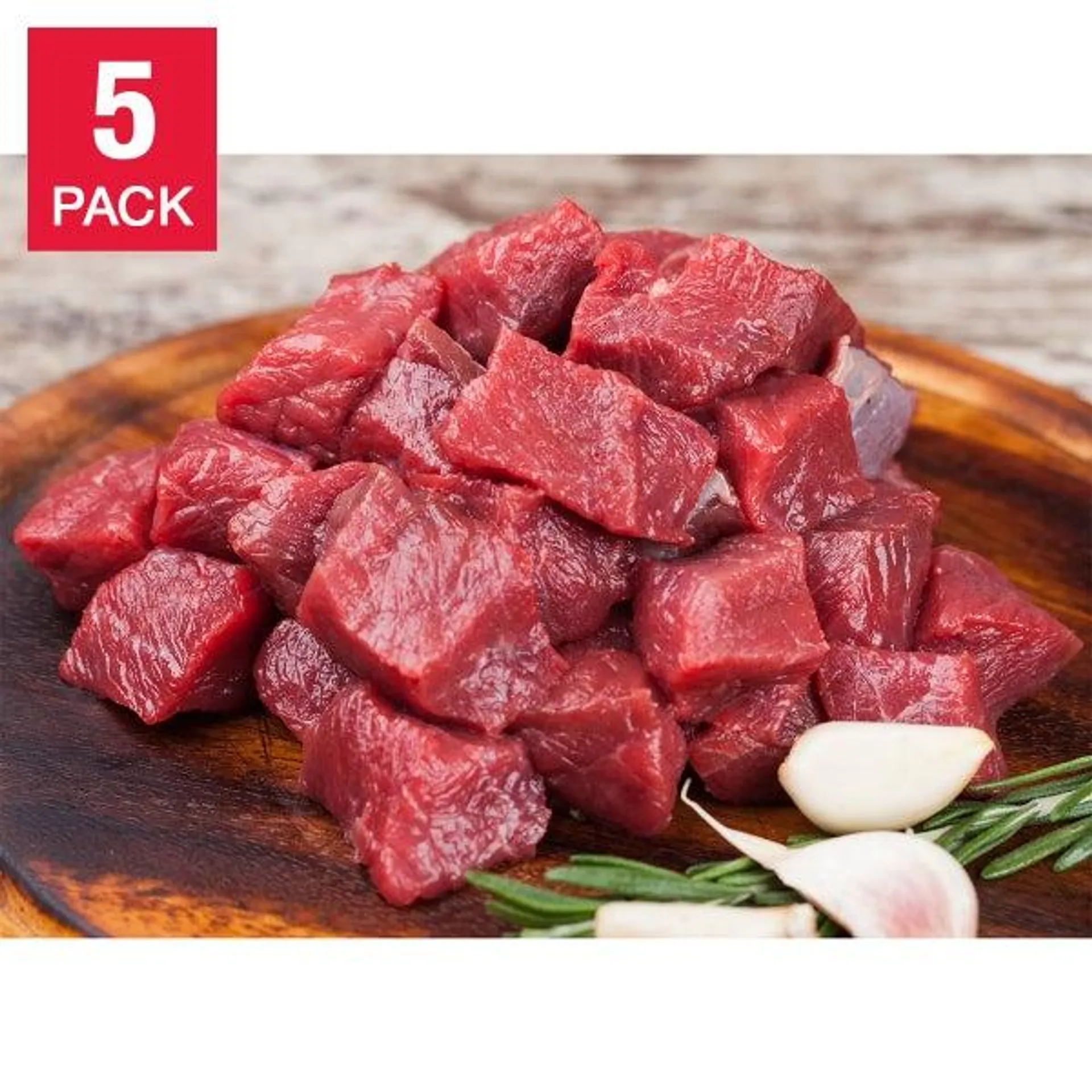 Northfork Elk Stew Meat, 5 x 16 oz (1 lb)