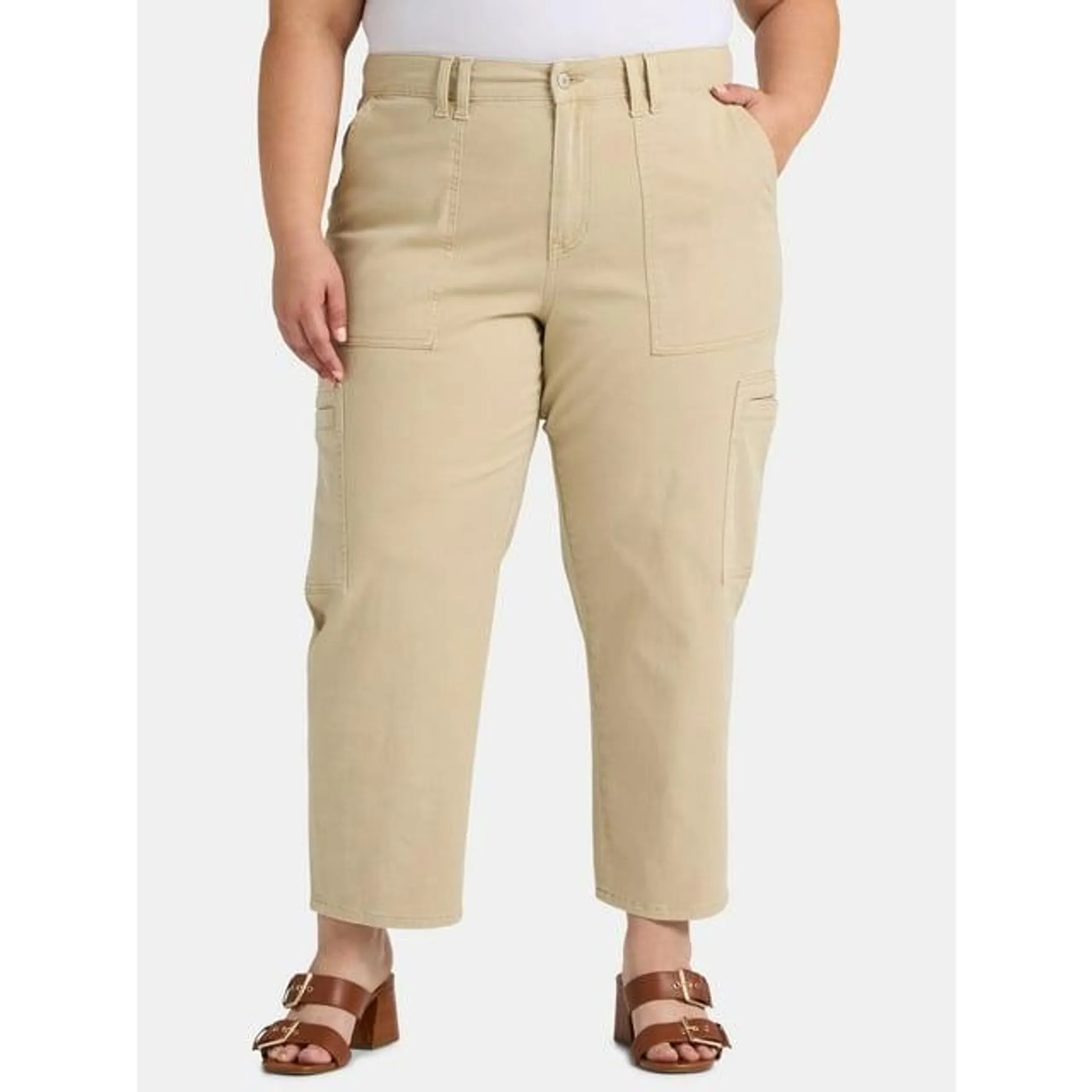 Terra & Sky Women's Plus Utility Pants, 26'' Inseam, Sizes 14W-22W