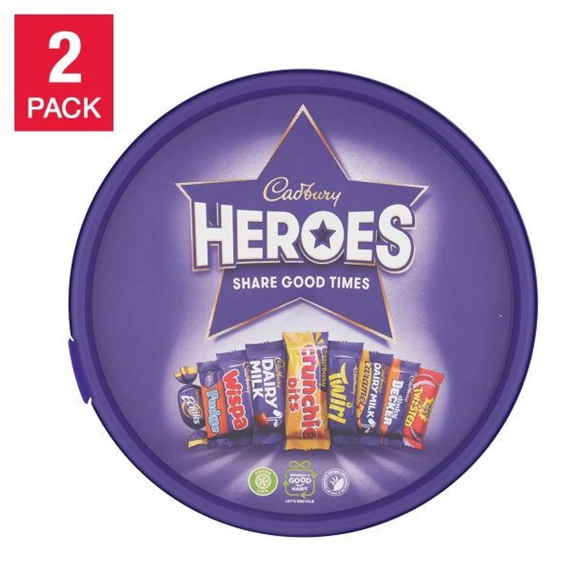 Cadbury Heroes, Assorted Chocolates, 2 × 550 g