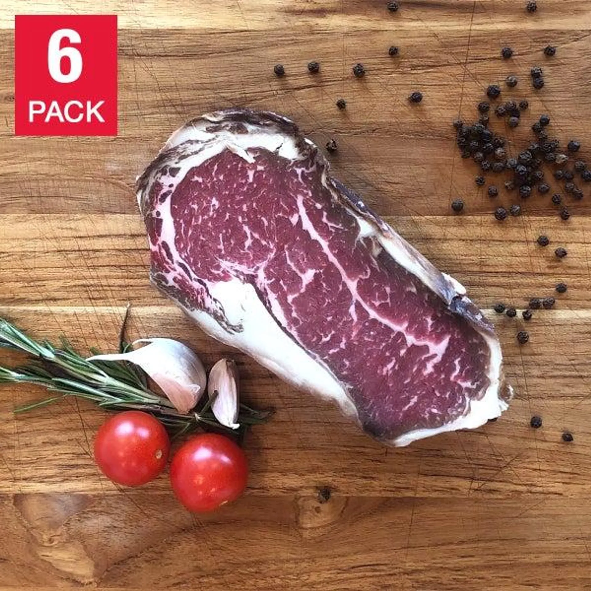 Greenway Foods Dry Aged Grass Fed Beef Ribeye Steaks 397 g (14 oz) x 6 steaks