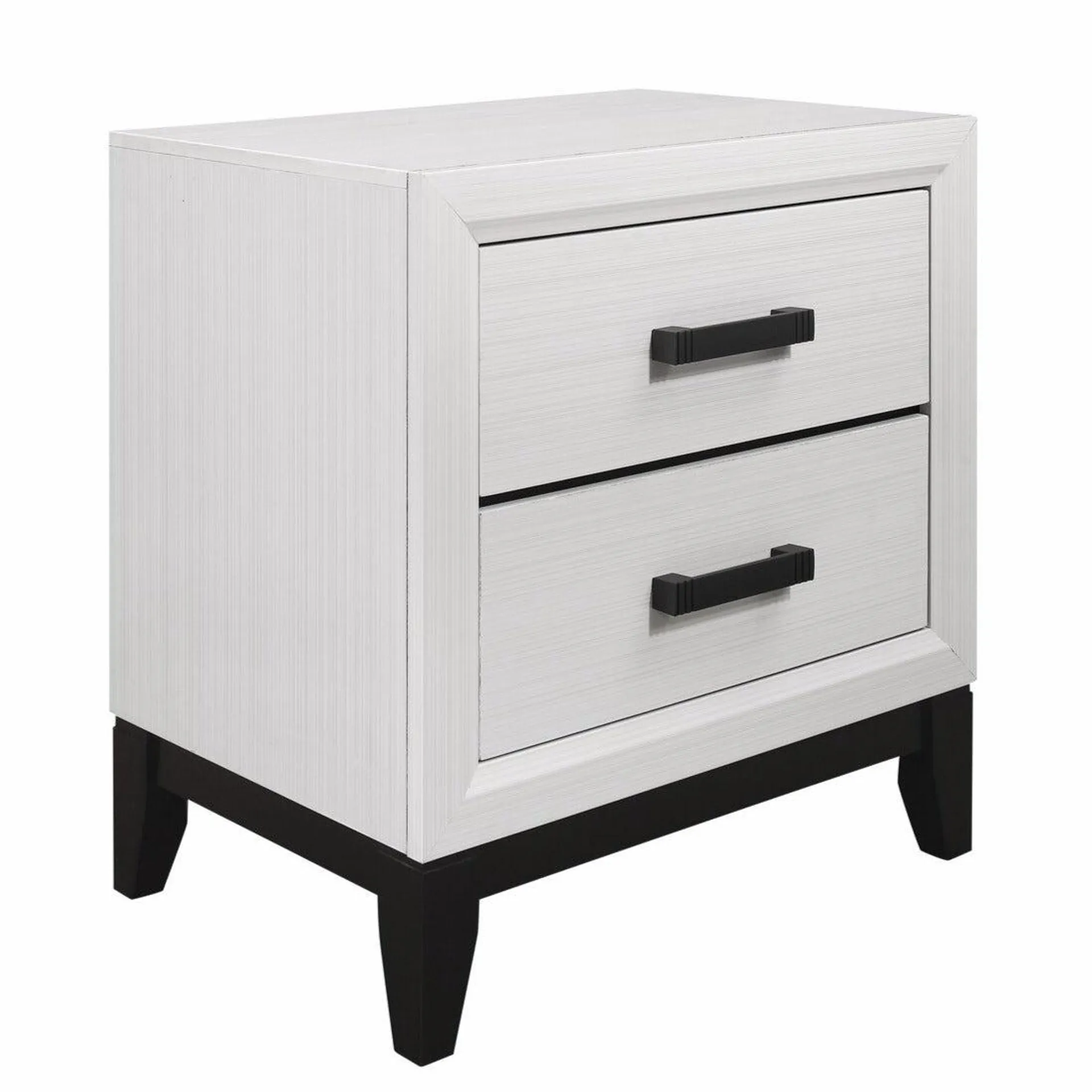 Kate Bedside 2-Drawer Nightstand, 23.6"W x 24.8"H - White