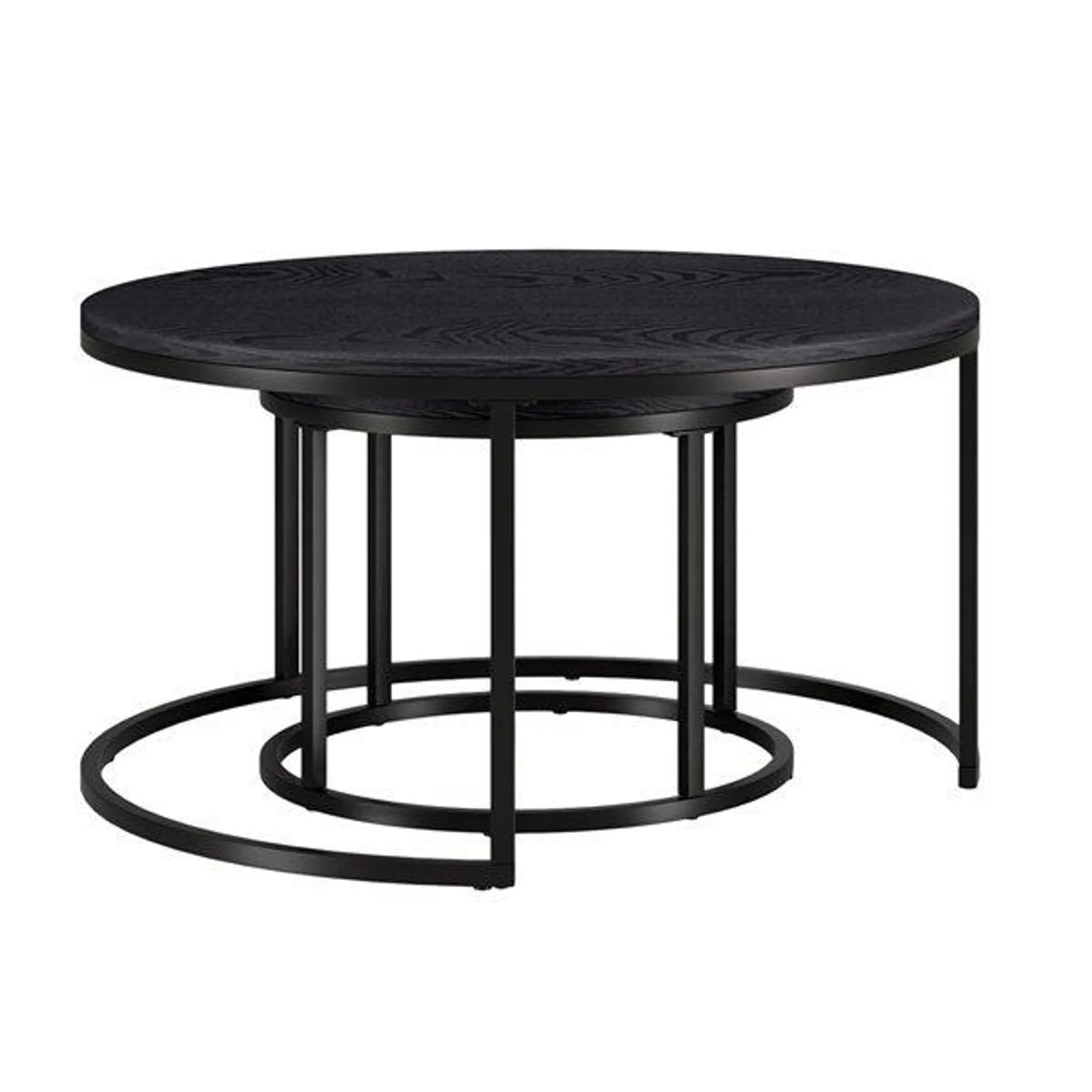 Jeu de 2 tables gigognes rondes Watson de Hailey Home noir en composite