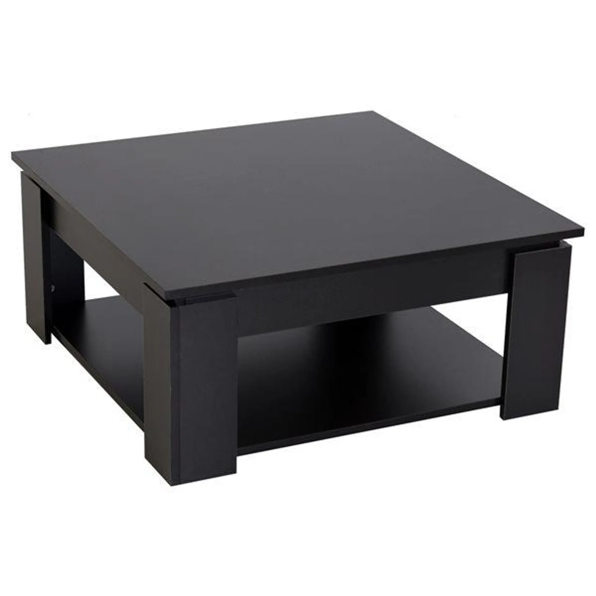 Table basse moderne par HomCom en composite noir avec 2 niveaux