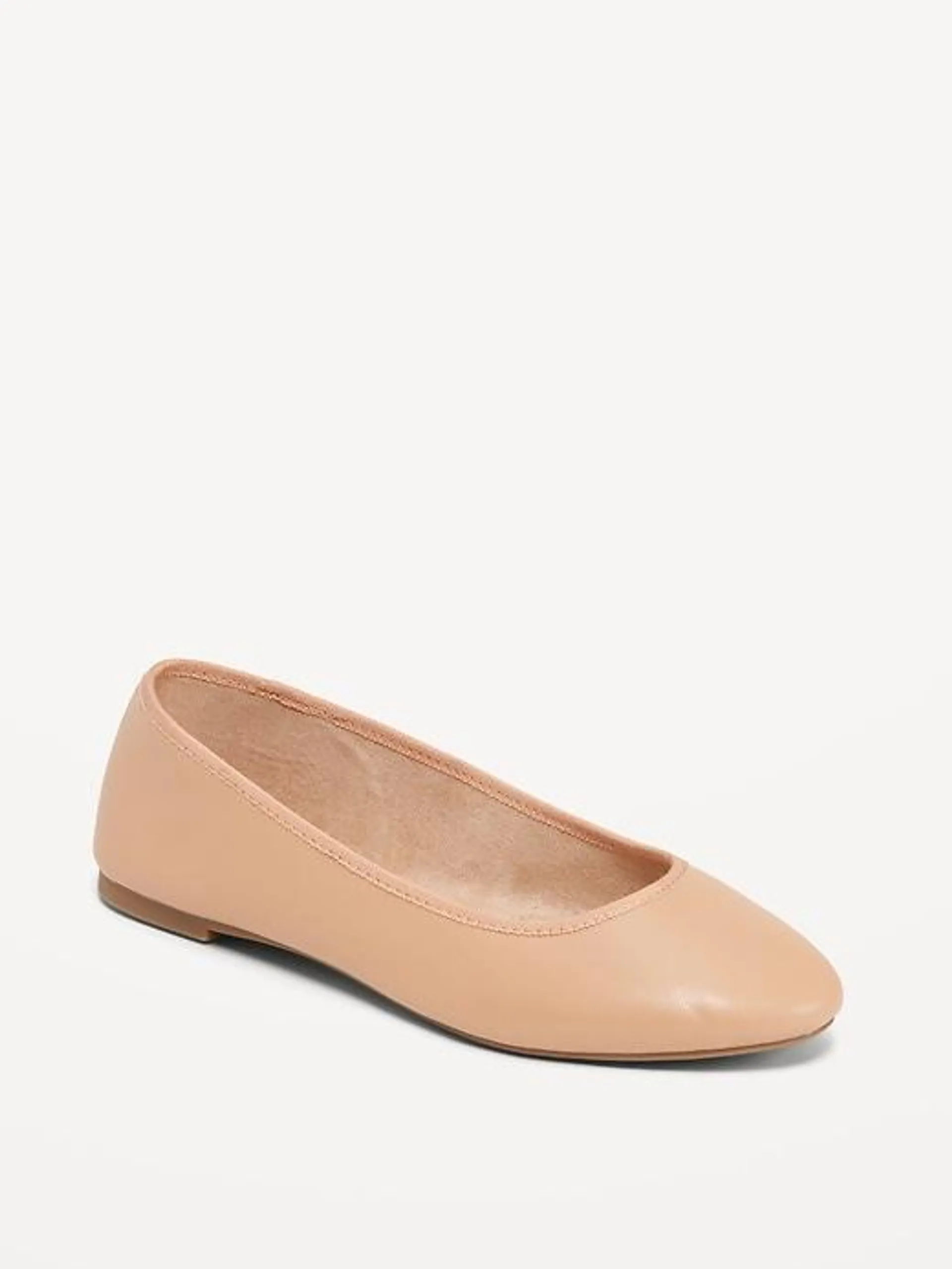 Faux-Leather Ballet Flats