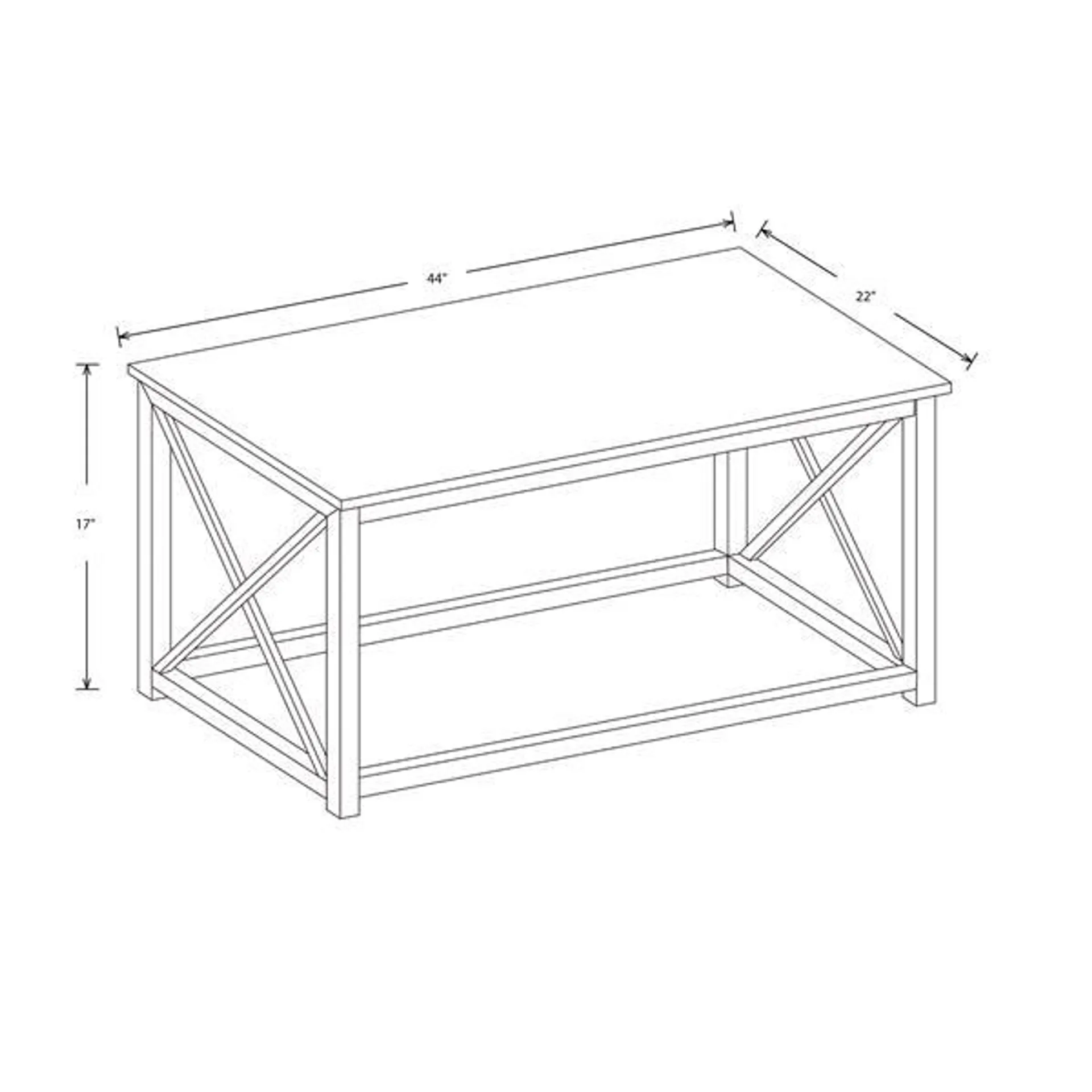 Table de salon, bois brun récupéré, base métal noir, 44 po