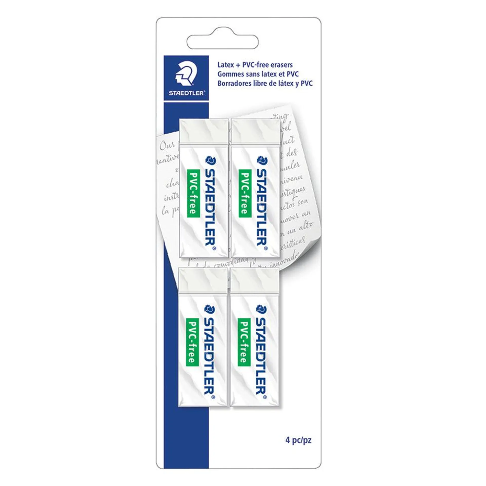 Staedtler - Grande gomme sans PVC - blanche - paquet de 4