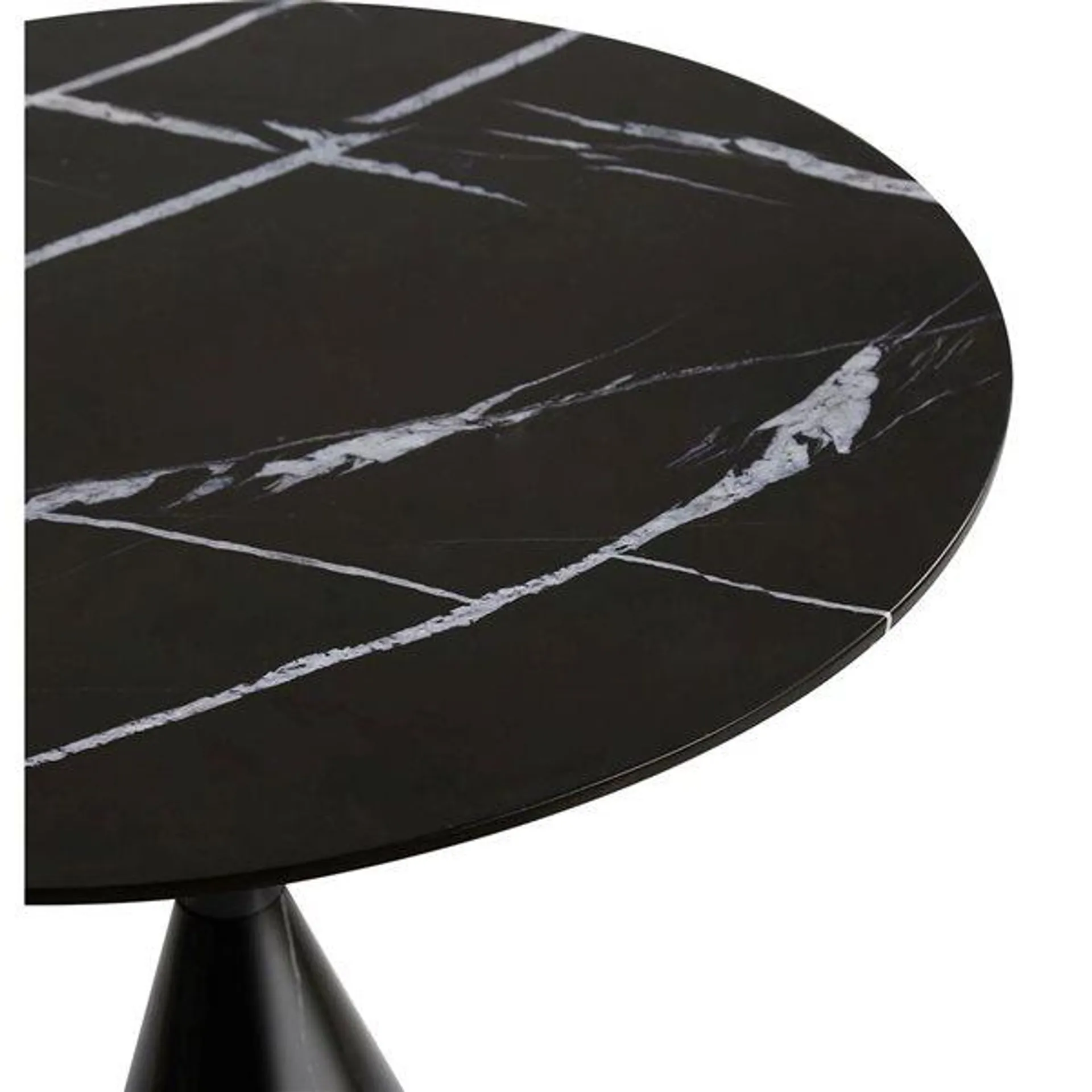 Table d'appoint ronde Cosette en granit/marbre noir GFURN