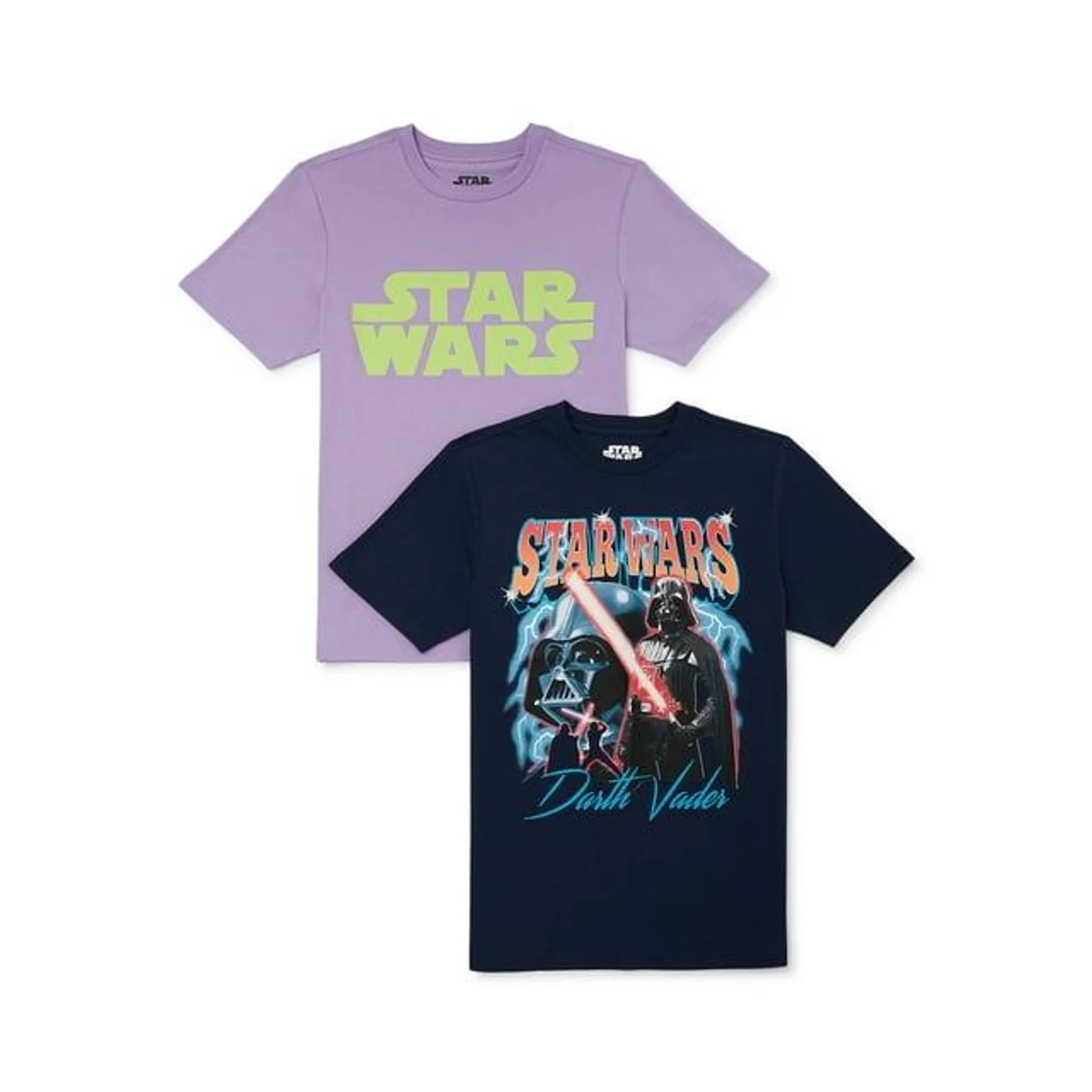 Star Wars Boys Graphic Tees with Short Sleeves, 2-Pack, Sizes XS-XXL