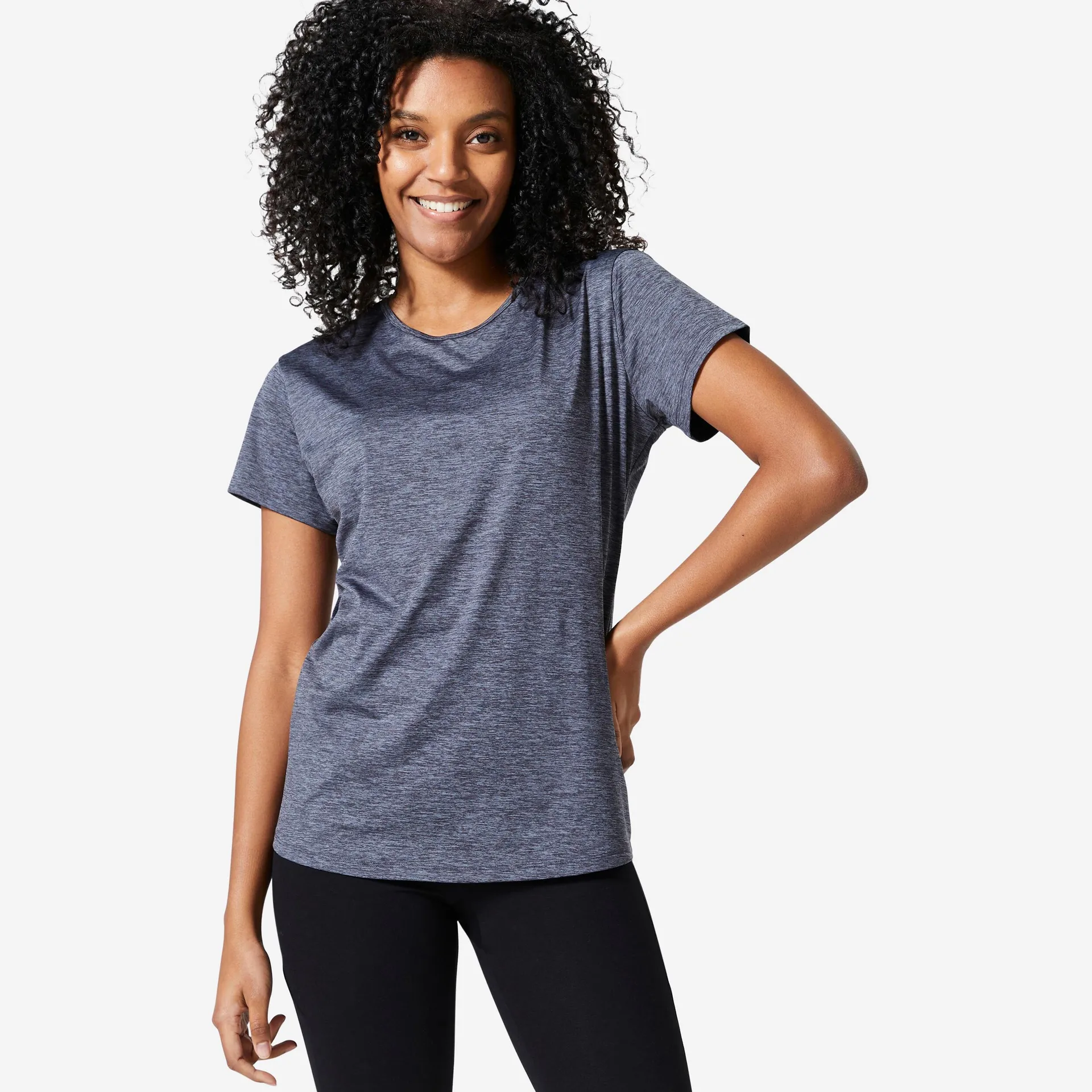 T-shirt d'entraînement femme – 100 gris chiné