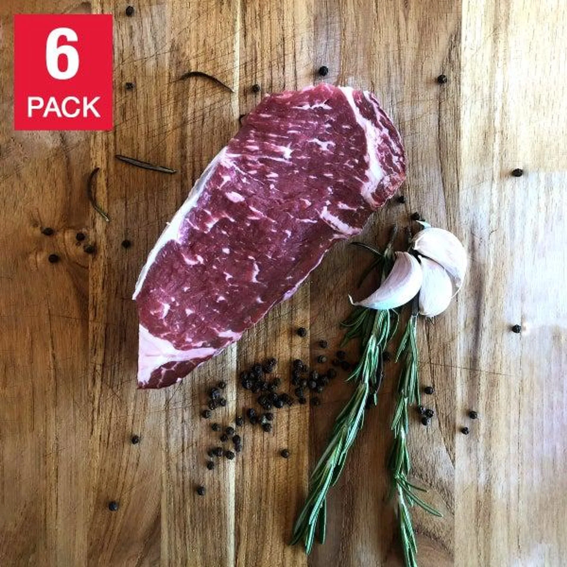 Greenway Foods Dry Aged Grass Fed Striploin Beef Steaks 397 g (14 oz) x 6 steaks