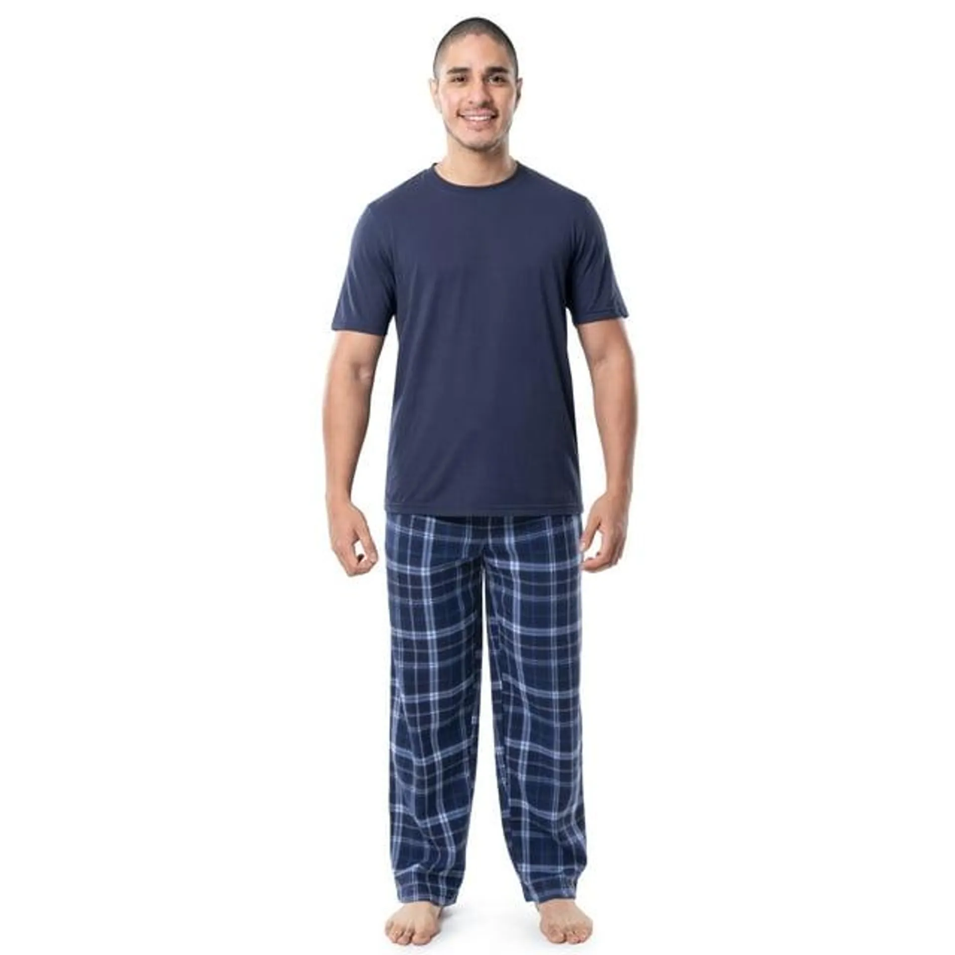 Fruit of The Loom Men's Short Sleeve T-Shirt and Fleece Pajama Pant Set, Sizes S-5XL