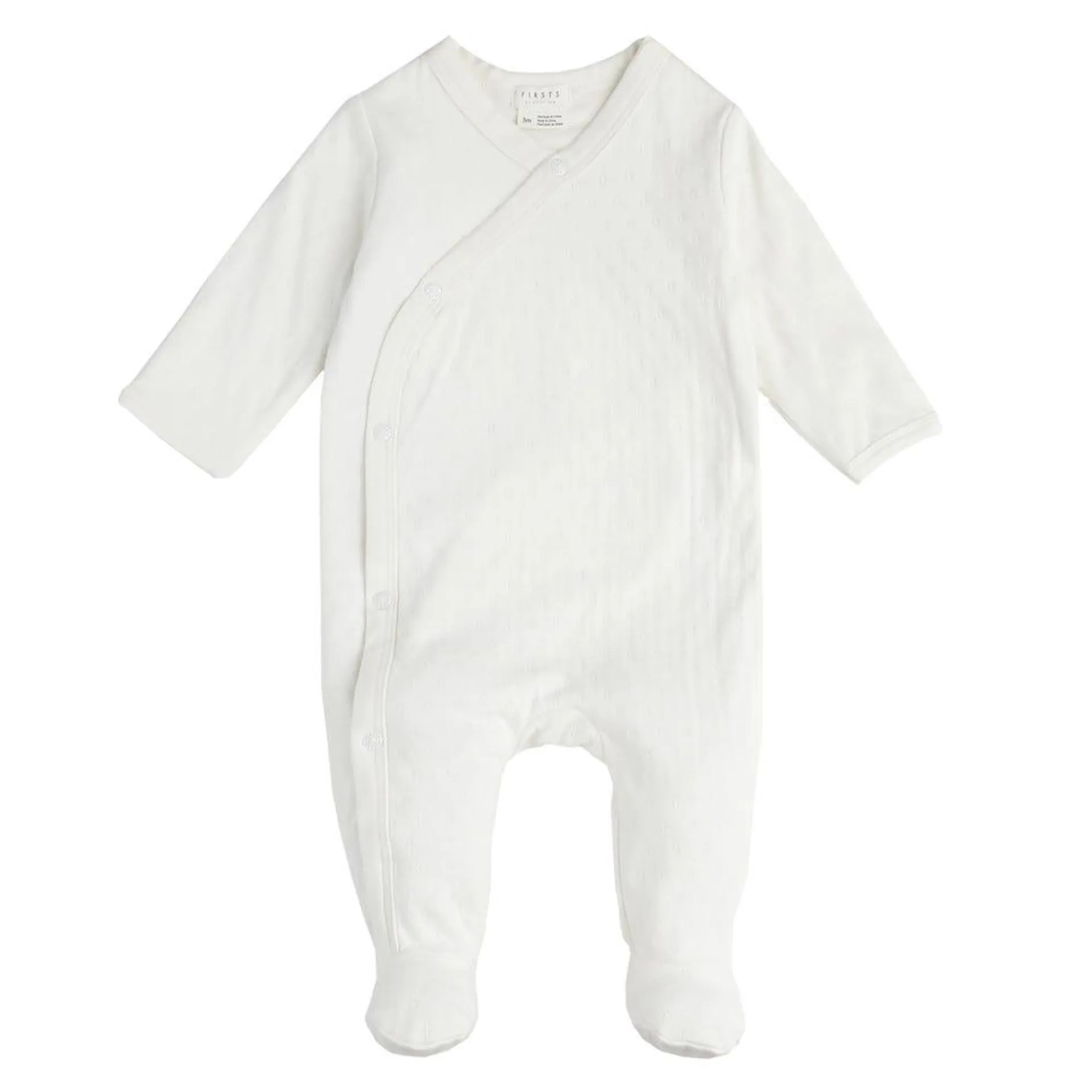 Pointelle Knit Sleeper Ivory Newborn - 9m