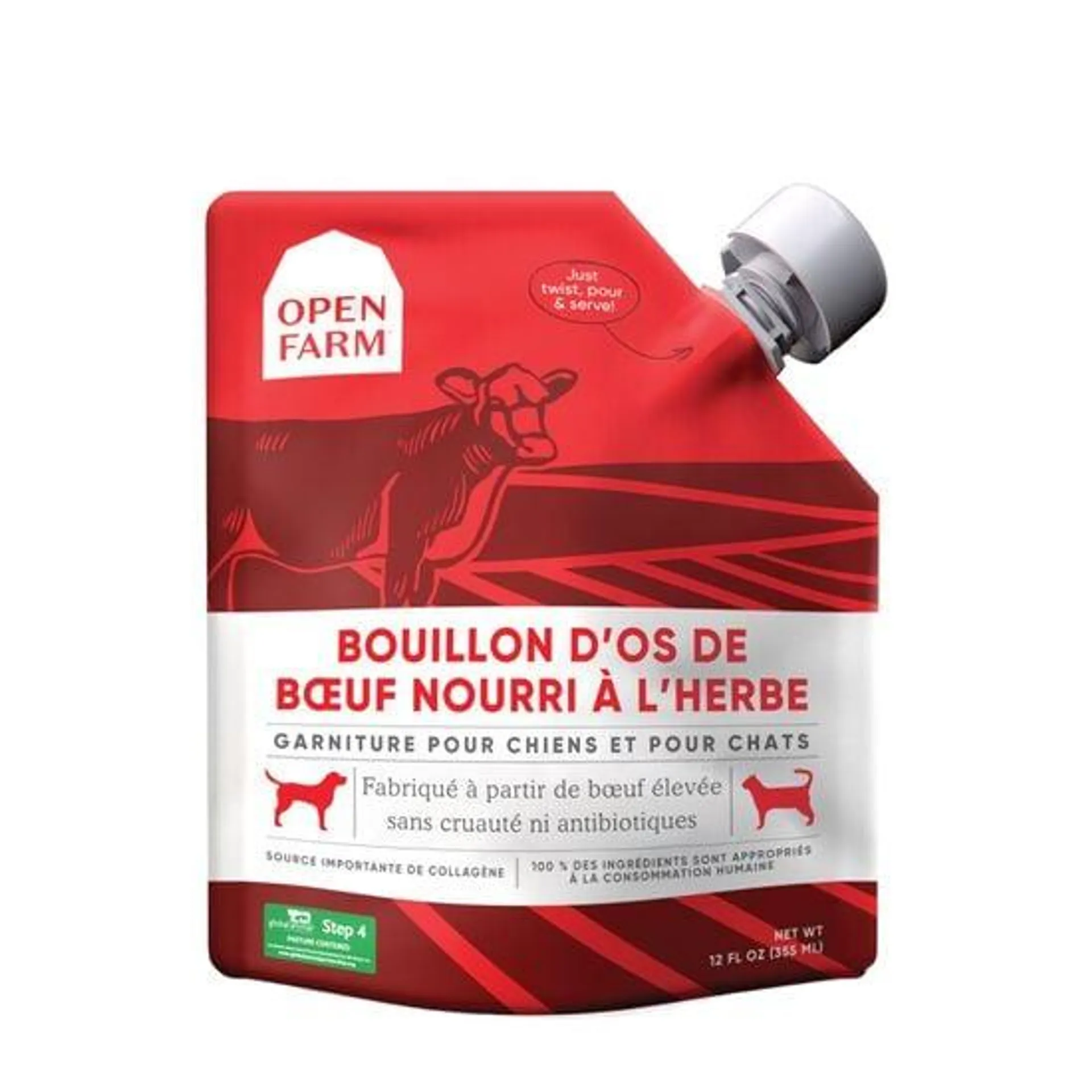 Bouillon d'os de bœuf pour chiens et chats