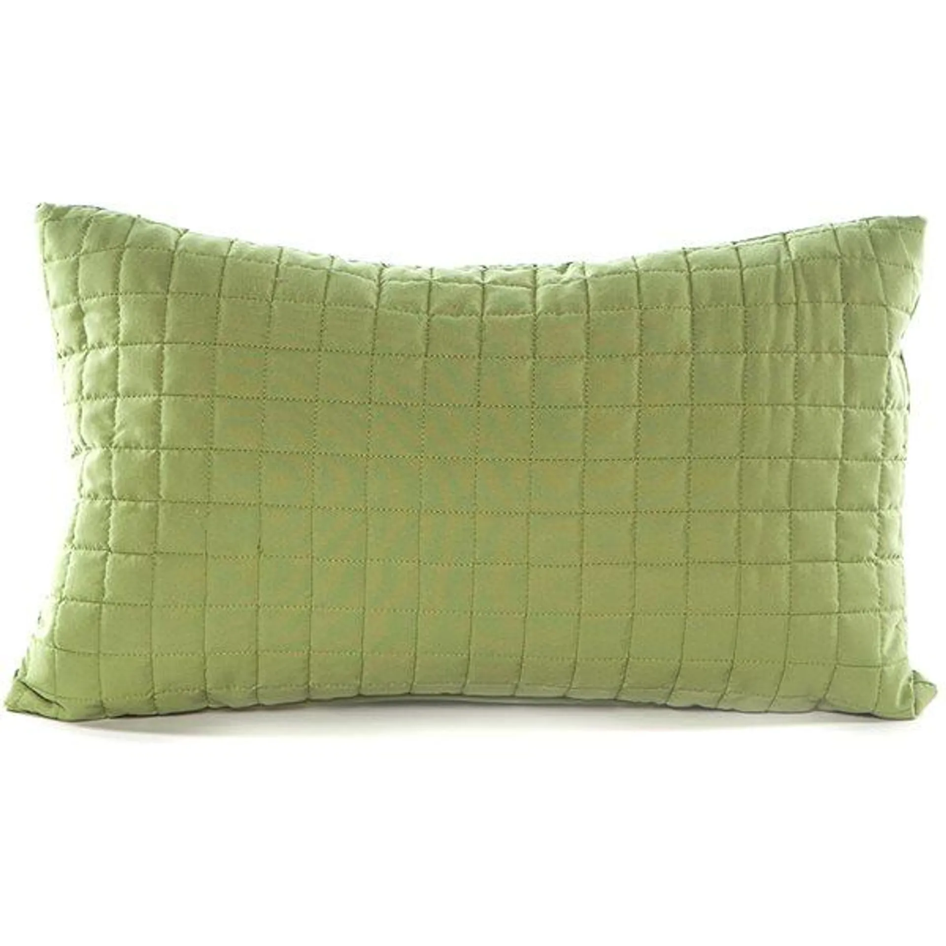 Coussin décoratif rectangulaire vert lime de 20 po x 12 po Grid Long par Gouchee Home