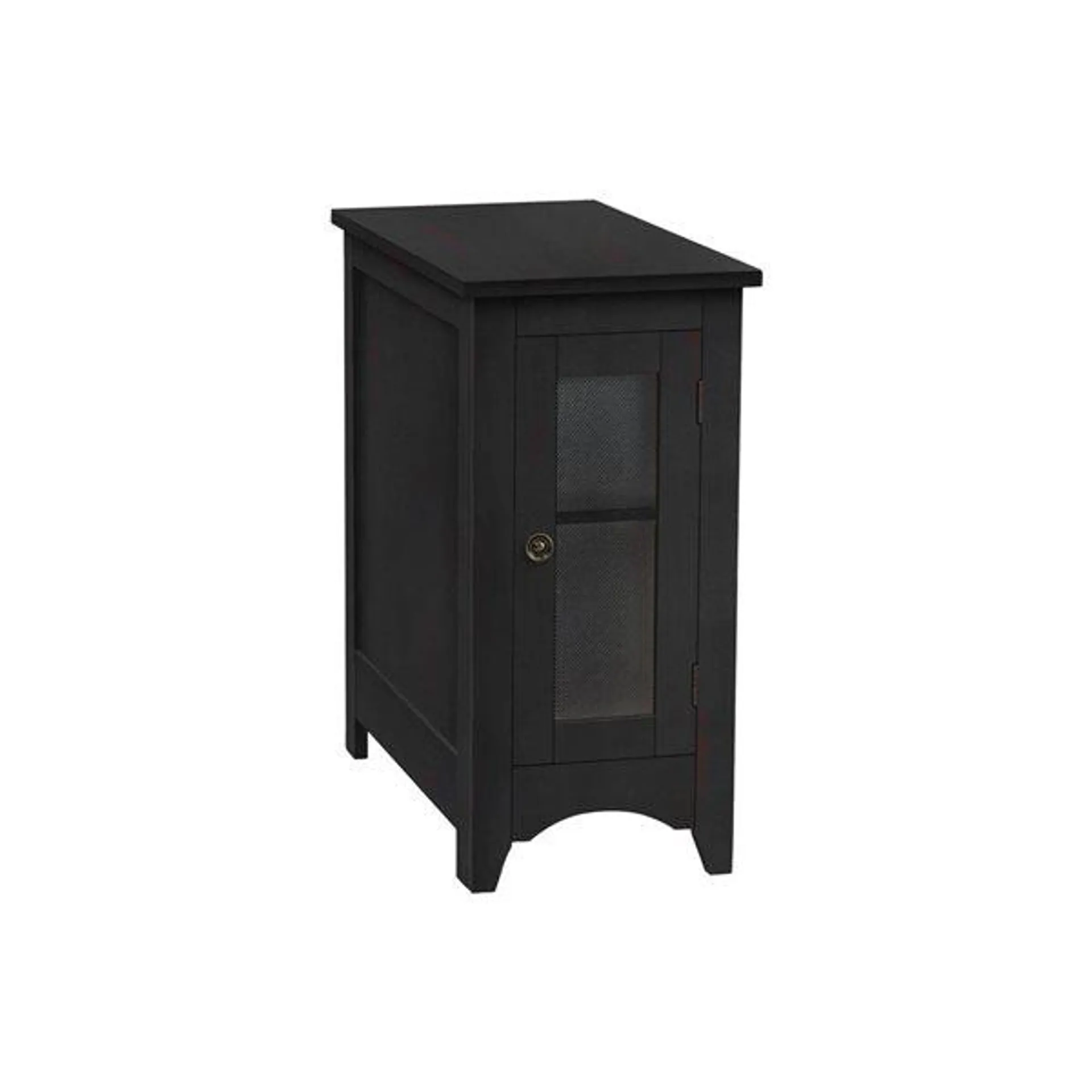 Table d'appoint étroite Monarch Specialites en placage noir avec rangement