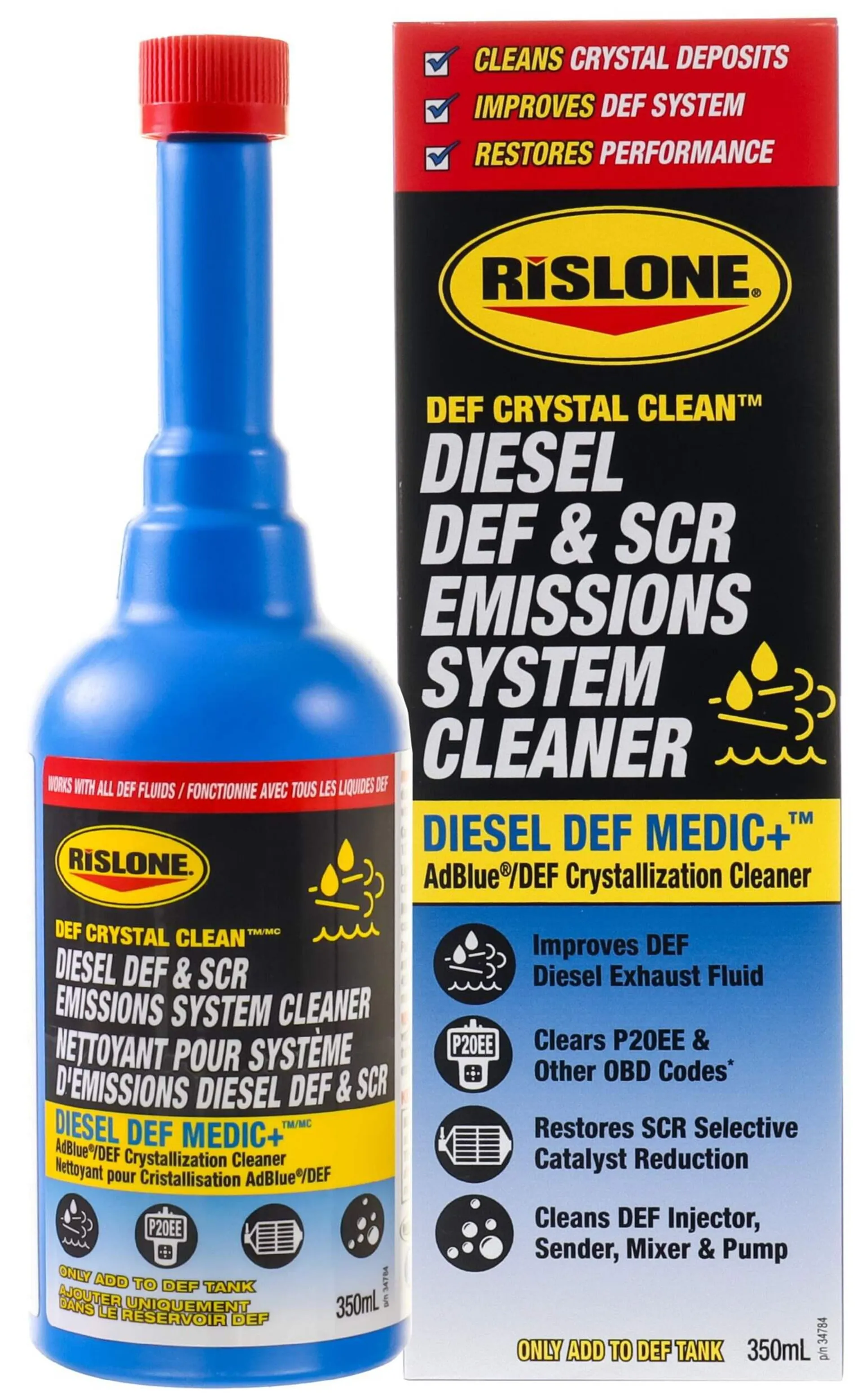 Nettoyant pour système d'échappement diesel et système de réduction de réduction sélective catalytique Rislone, 350 mL