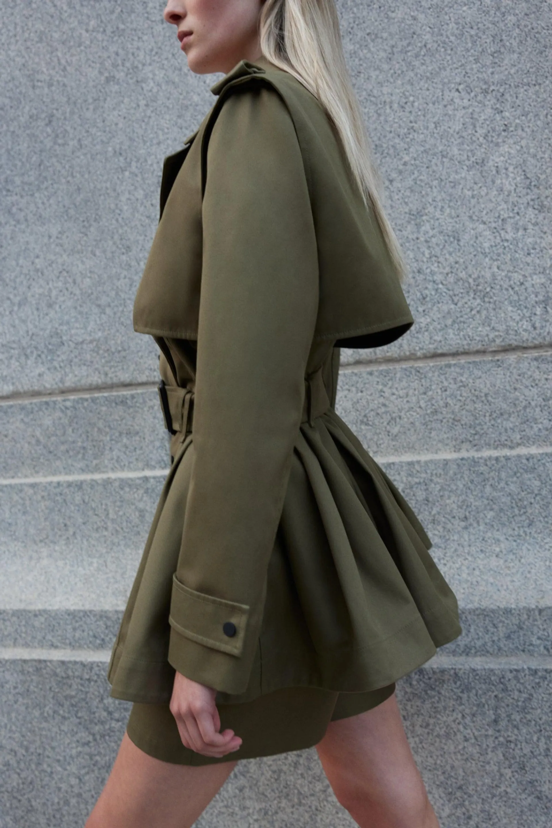 ADVA Mid-Length Buckled Belt Trench