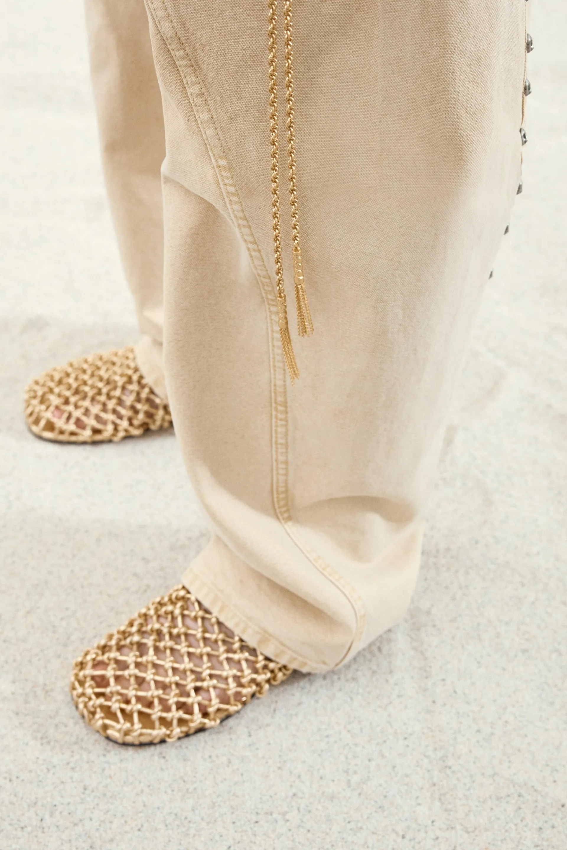 Mules nouées en cuir