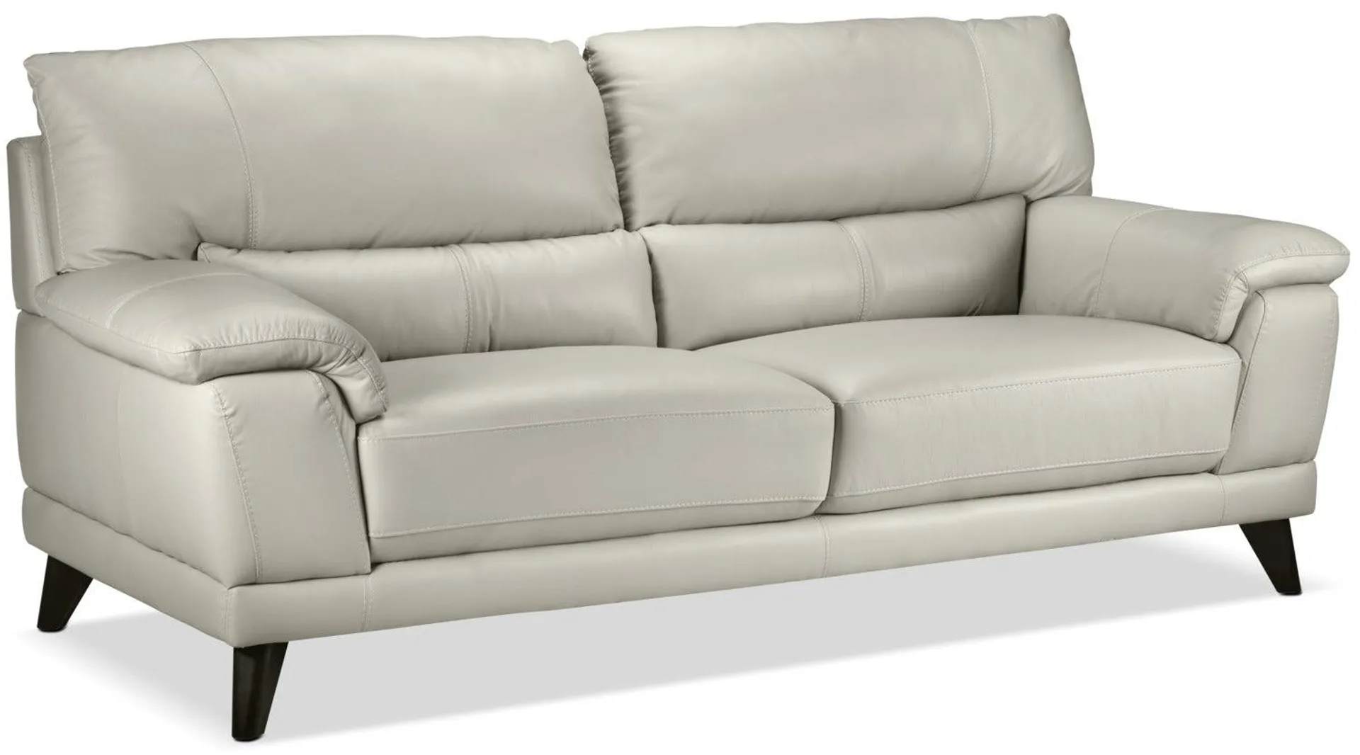 Braylon Leather Sofa - Silver Grey