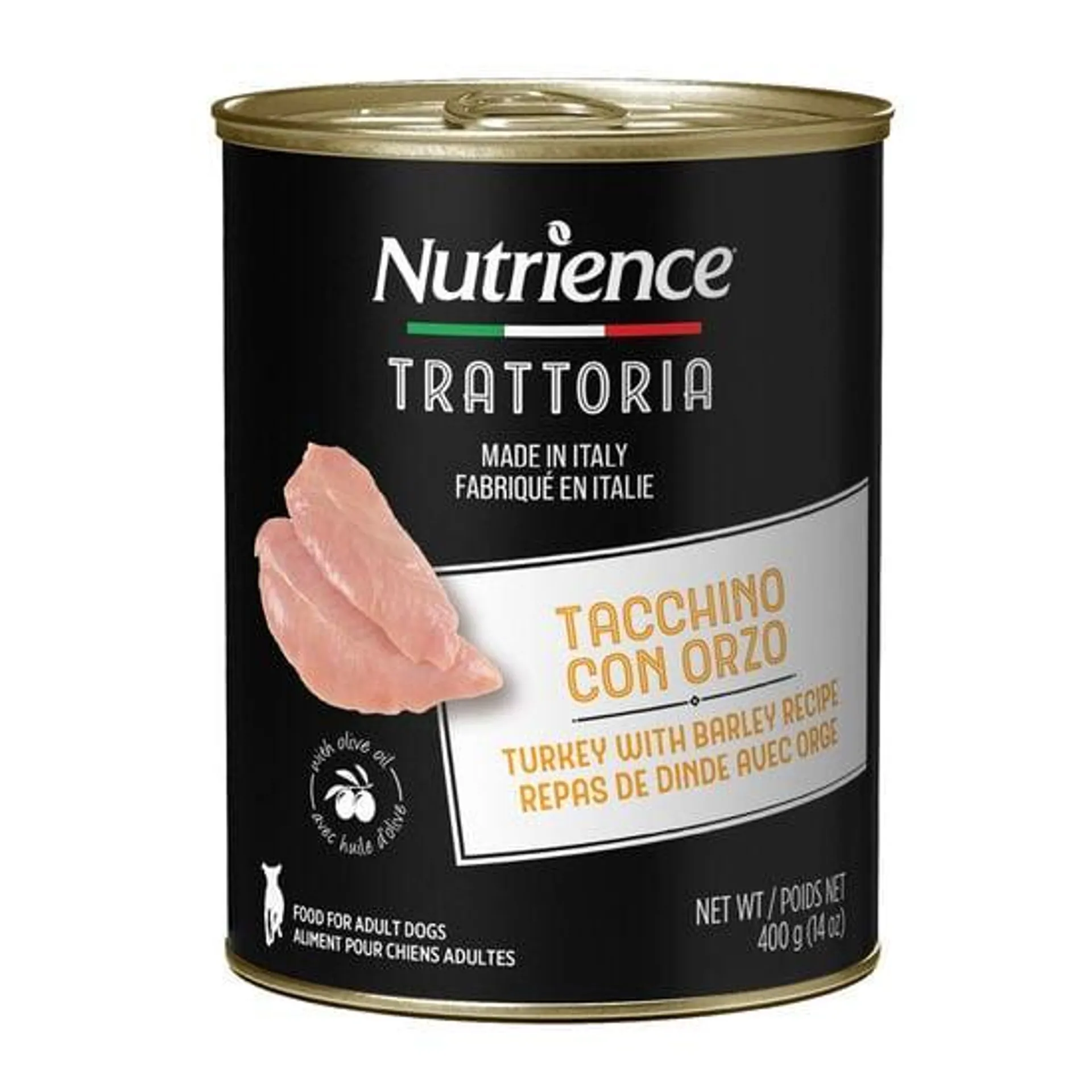 Repas Trattoria de dinde avec orge pour chiens, 400 g