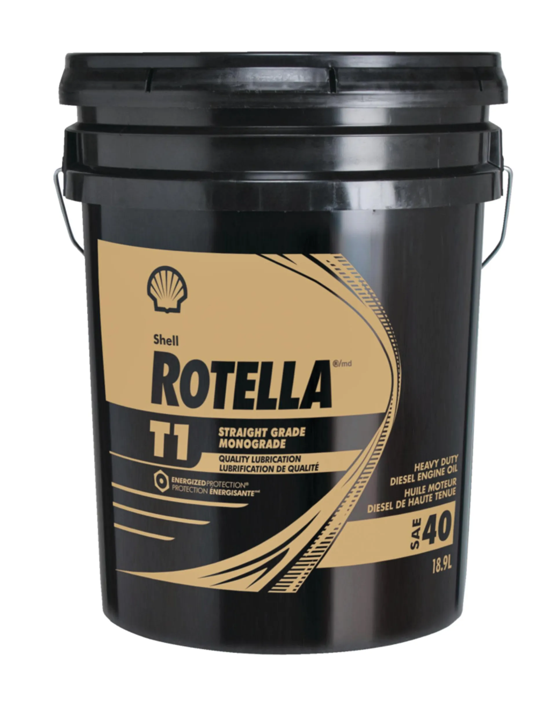 Huile à moteur diesel à haute résistance Shell Rotella T1 SAE 40, de qualité pure, 18,9 L