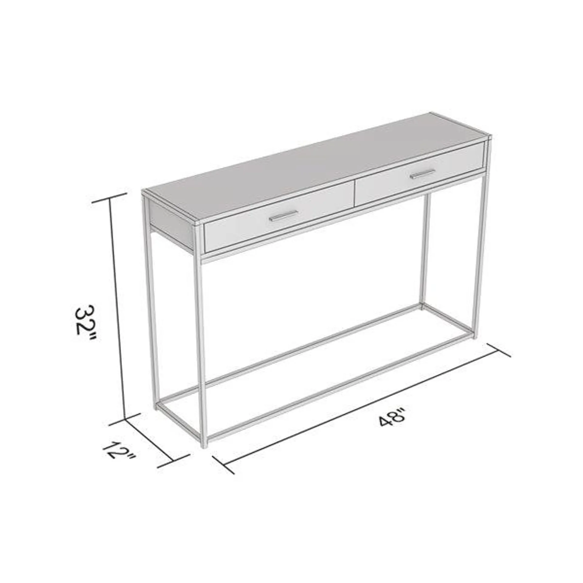 Table console Safdie & Co. 2 tiroirs 48 po bois brun recyclé