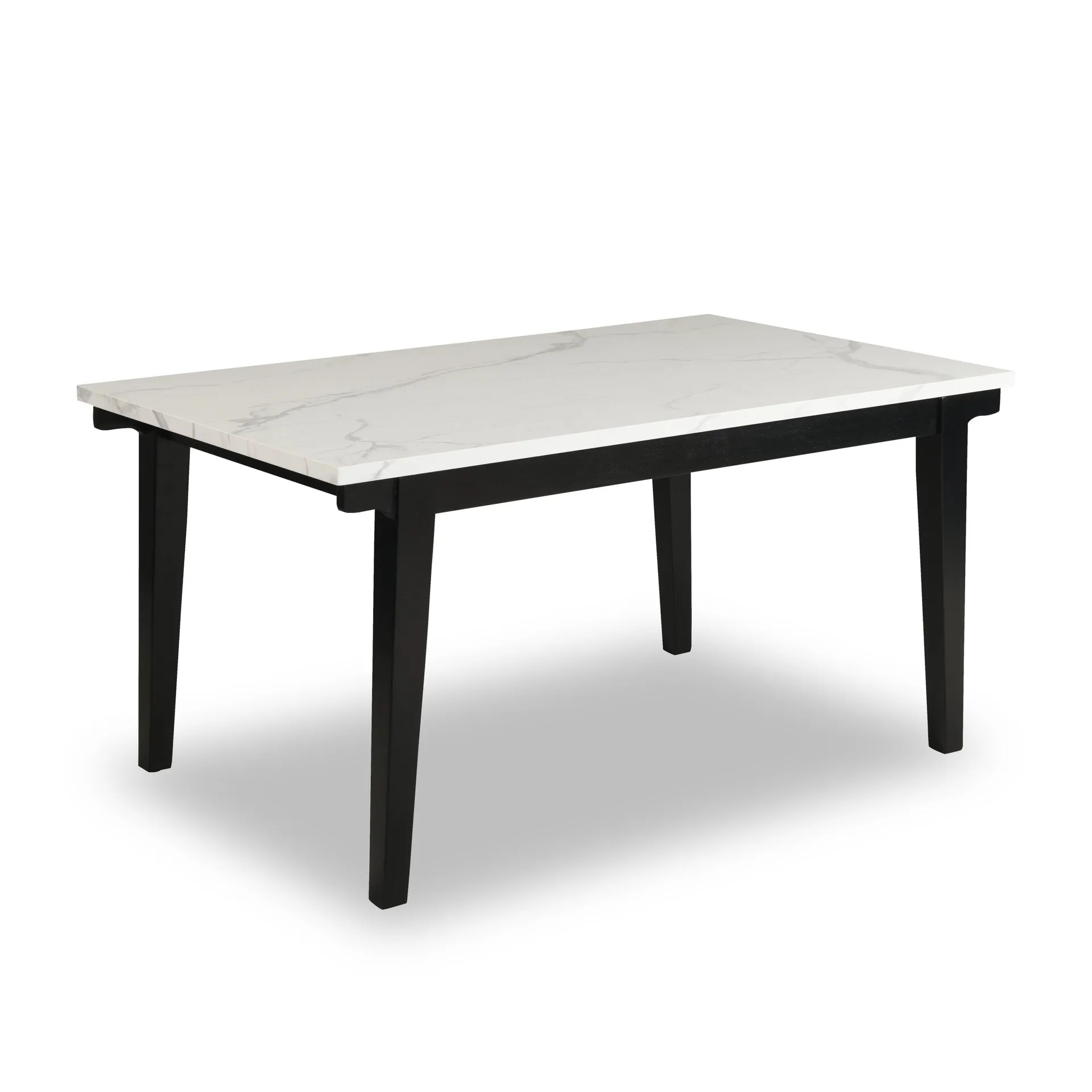 Table de salle à manger Verona de 60 po (L) avec dessus en marbre synthétique - blanche