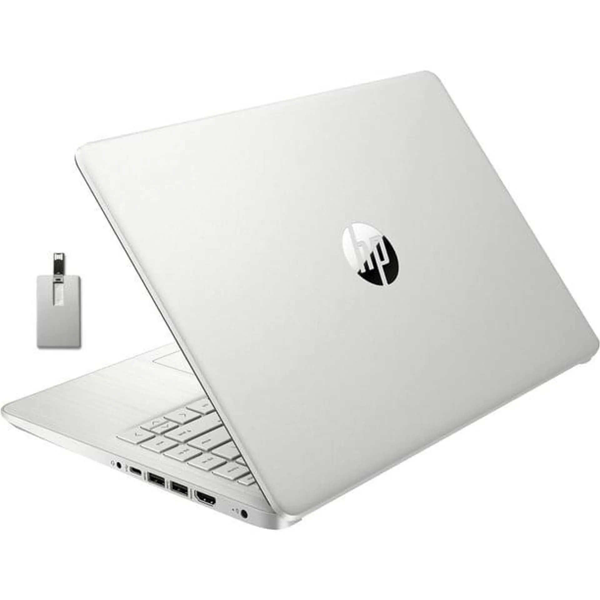 HP Stream Ordinateur Portable 14 Pouces HD, Intel Celeron N4120, 8 Go RAM, 128 Go eMMC, Intel UHD Graphics, Webcam, 1 An Office 365, Argent, Win 11 S, Carte USB 128 Go Hotface