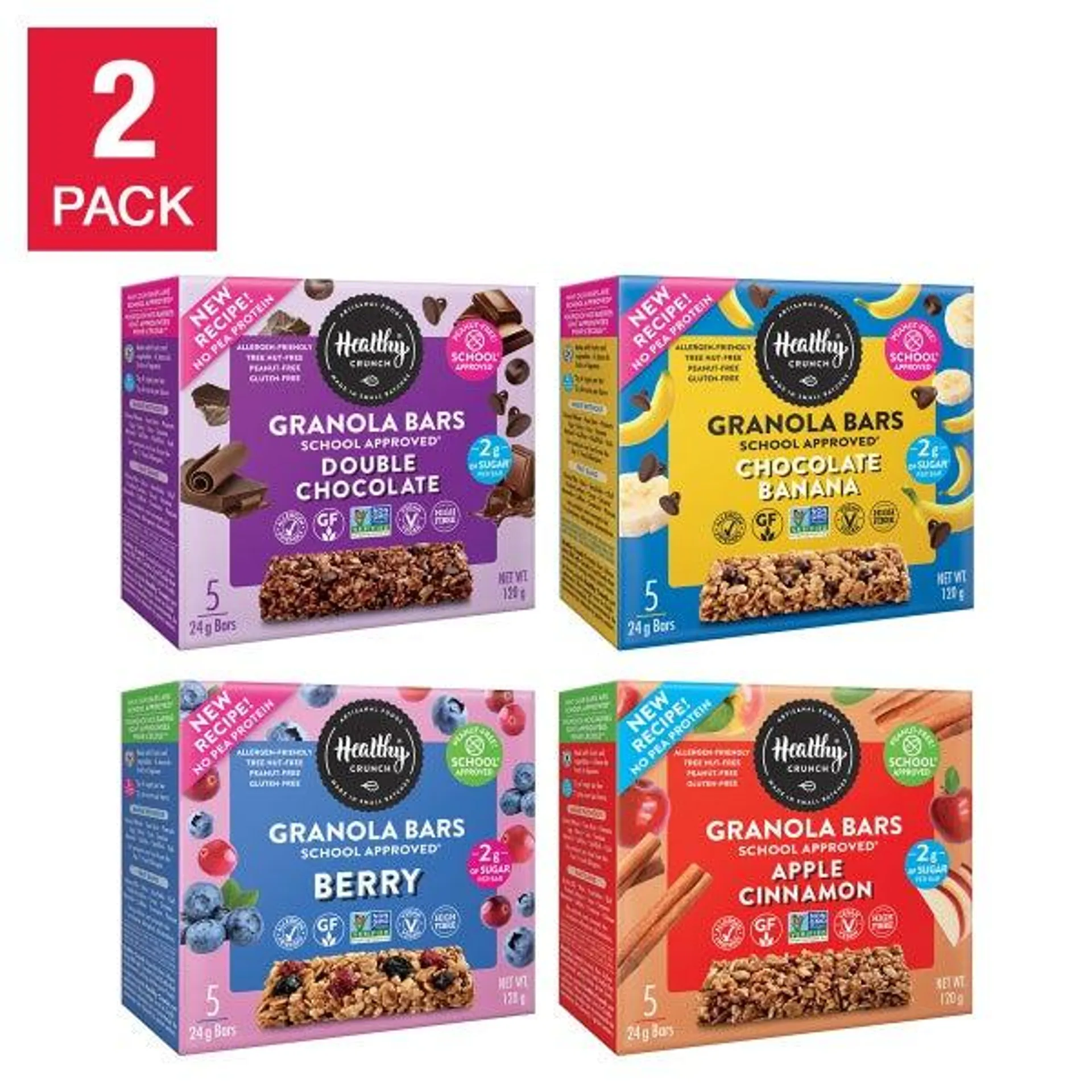 Healthy Crunch Granola Bars Variety Pack, 8 × 120 g