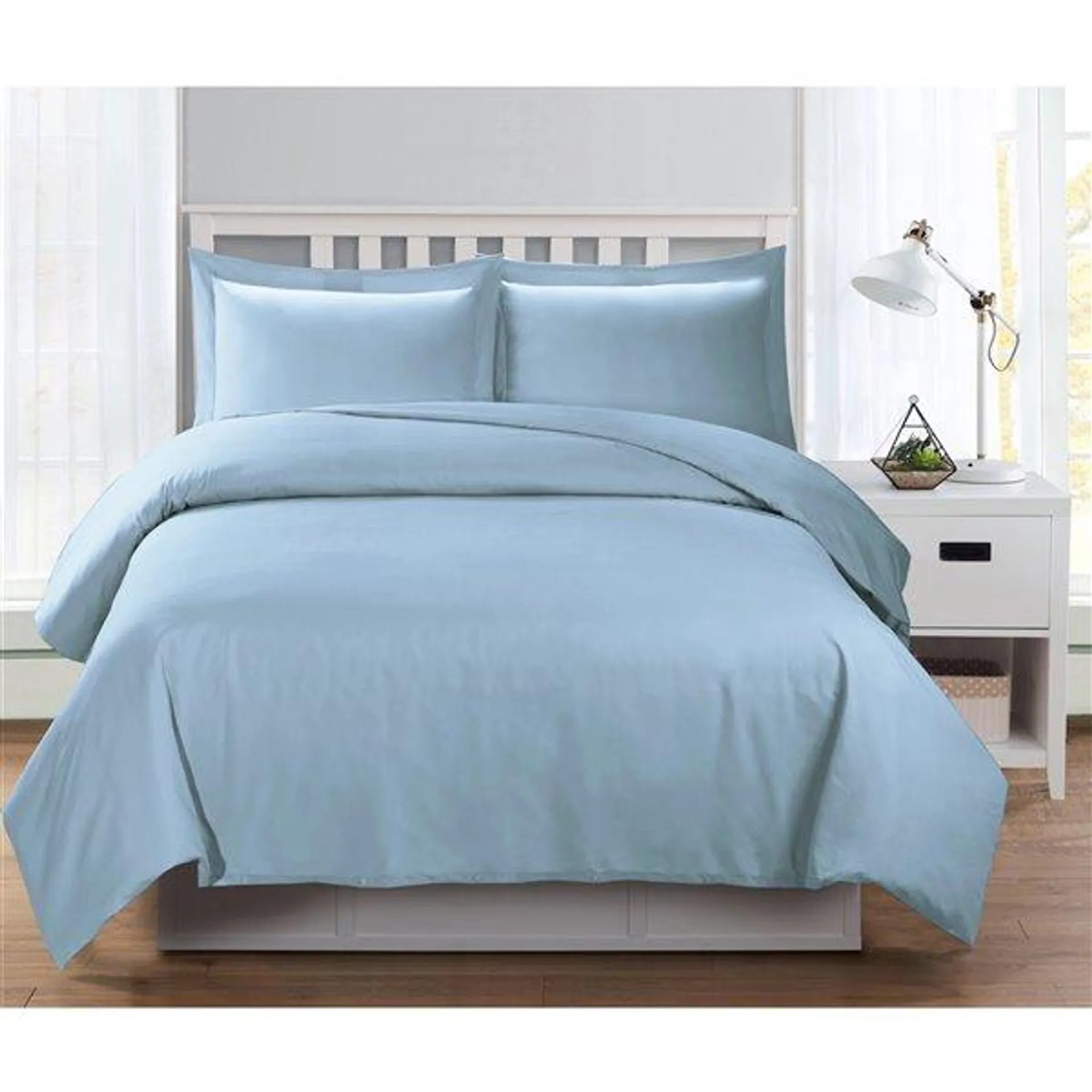 Ensemble de housse de couette bleu très grand lit par Swift Home, 3 mcx