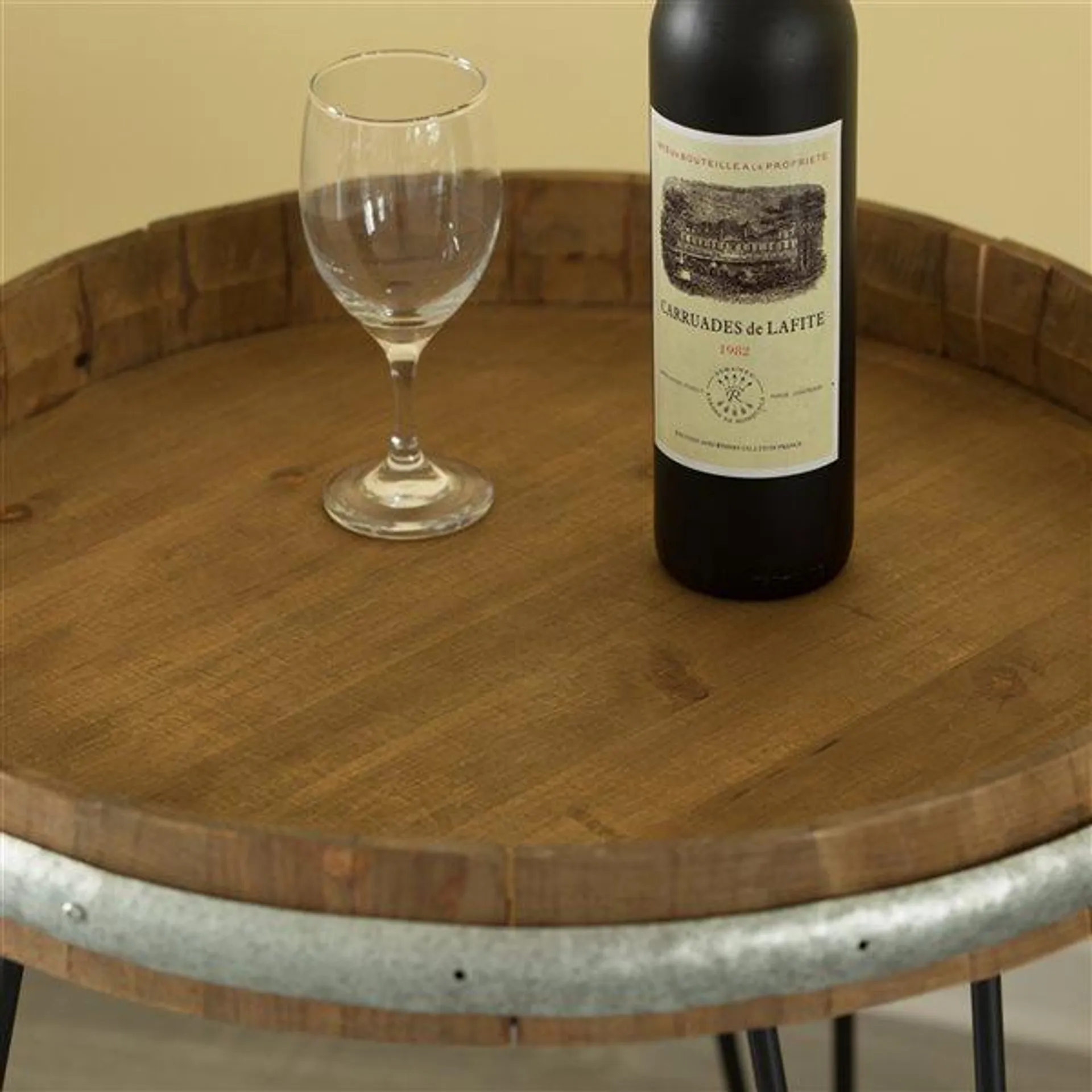 Table pour canapé ronde Vintiquewise en bois brun