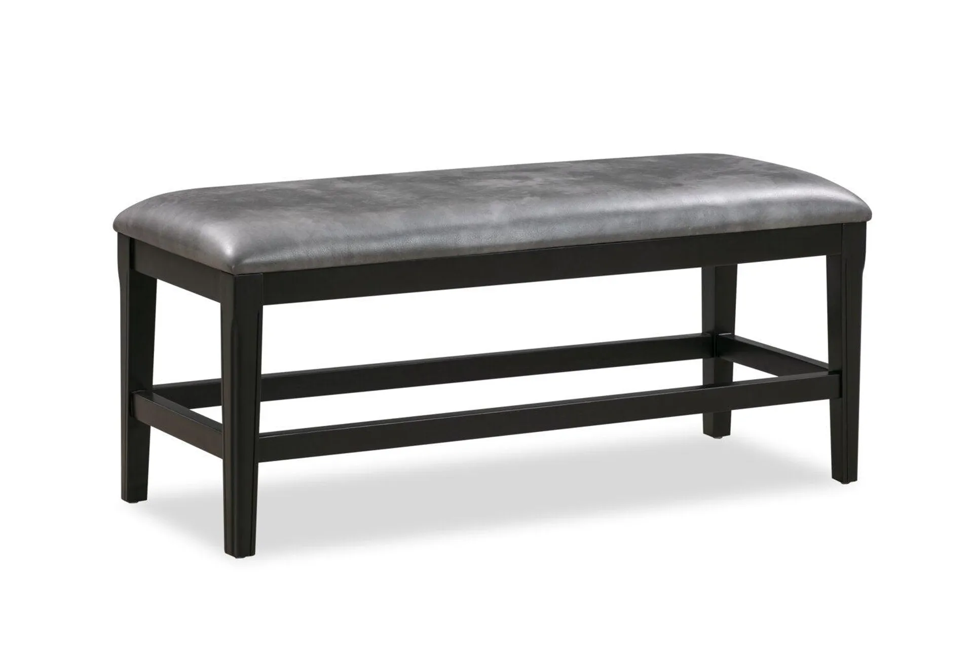 Banc de salle à manger Alto de 44,1 po (L) en tissu de cuir végétalien et métal - gris