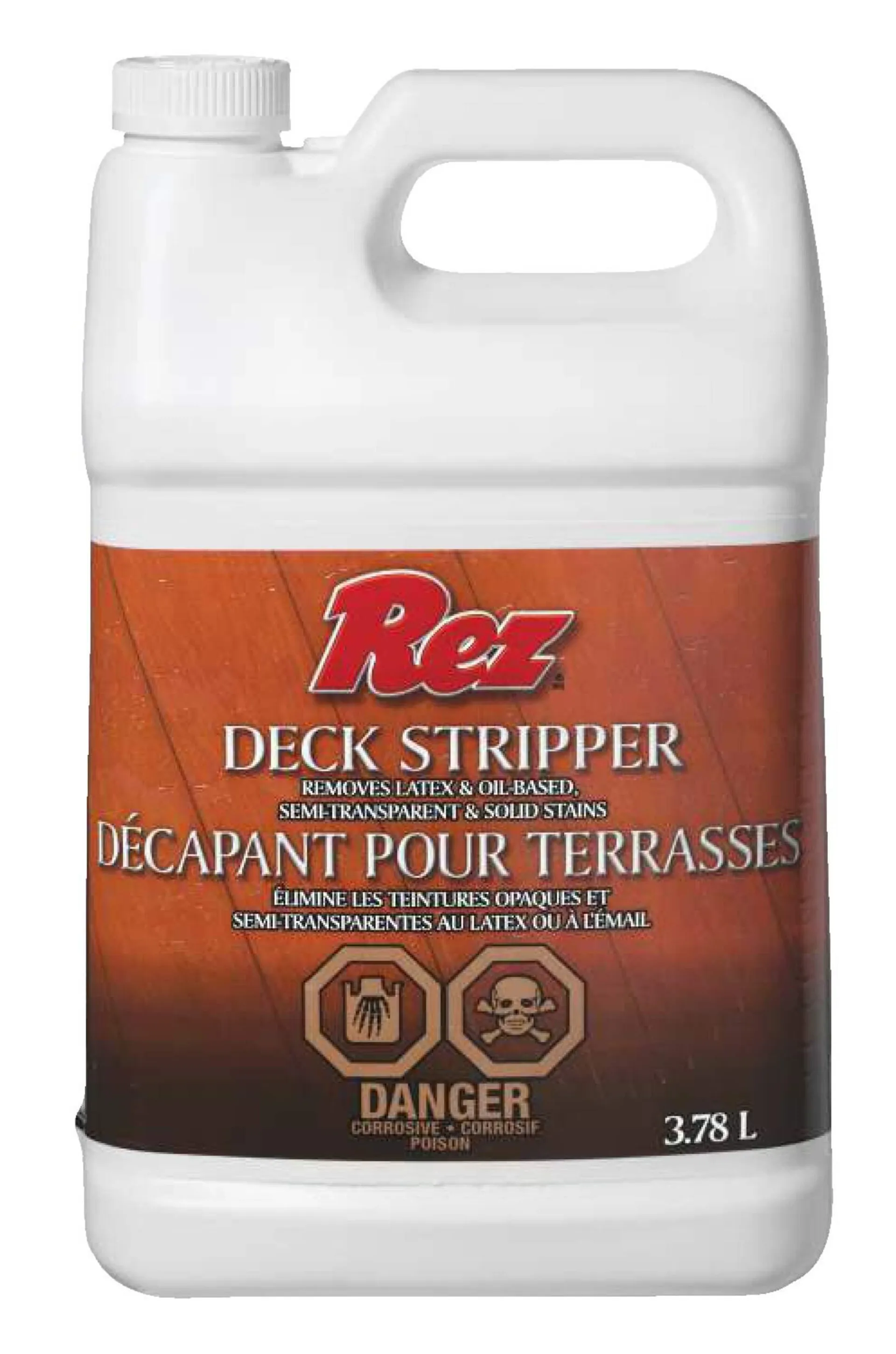 Décapant à teinture pour terrasse en bois REZ, 3,78 L/1 gallon