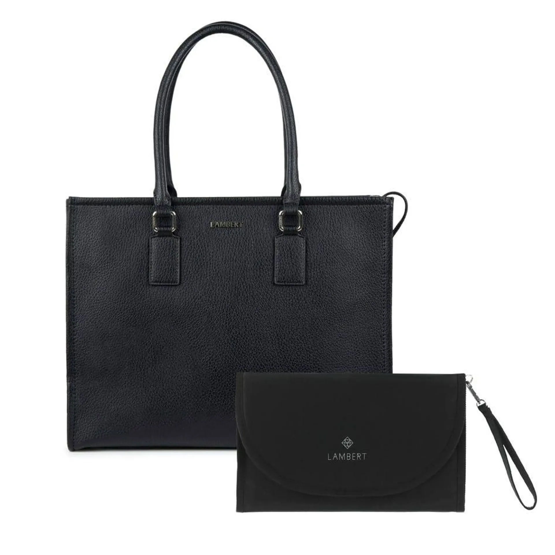 Ensemble Sac Fourre-Tout Valentina + Tapis à Langer - Noir