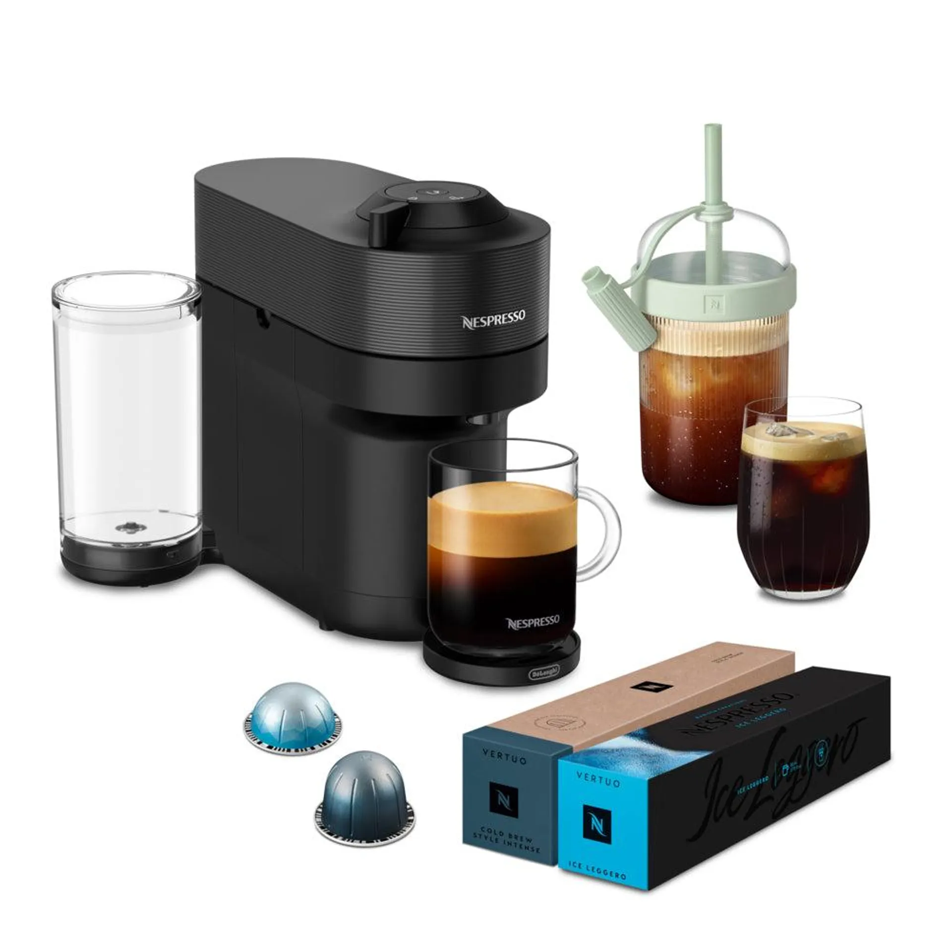 Nespresso - Machine à café et espresso Vertuo Pop+ par DeLonghi, Réglisse Noire Pack économique