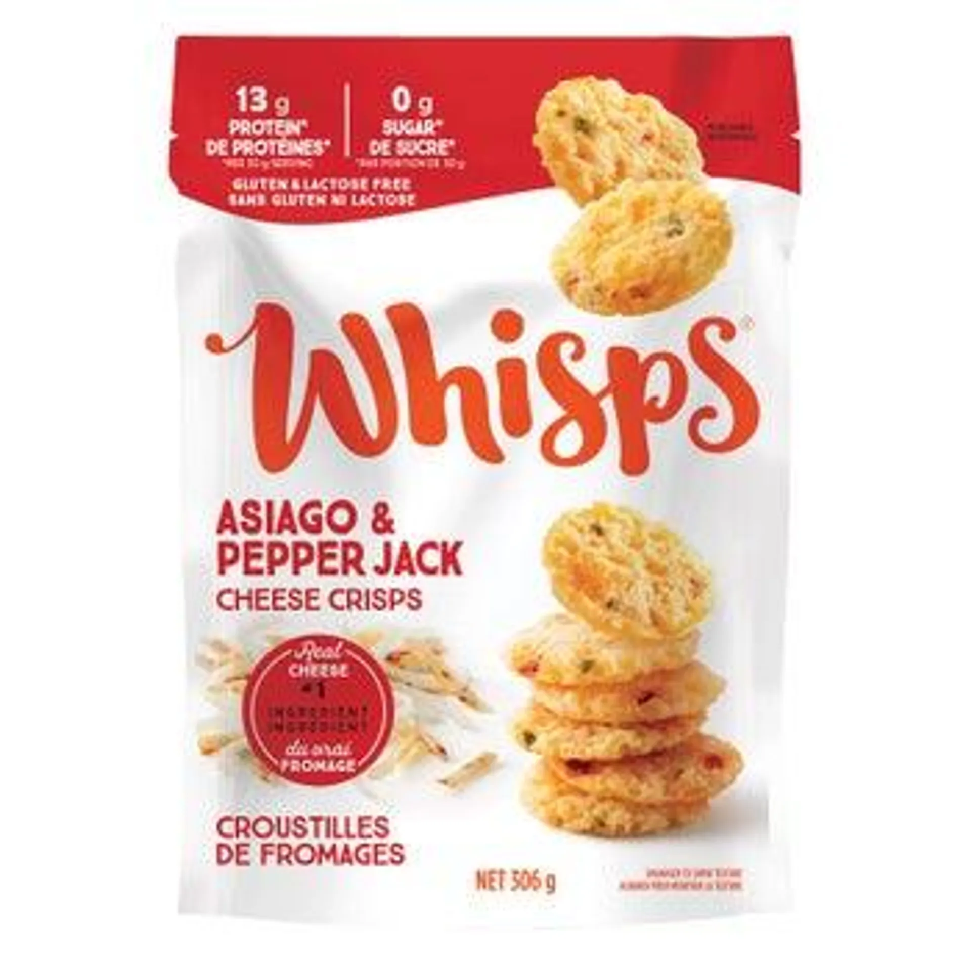 Whisps Asiago & Pepper Jack Cheese Crisps, 306 g