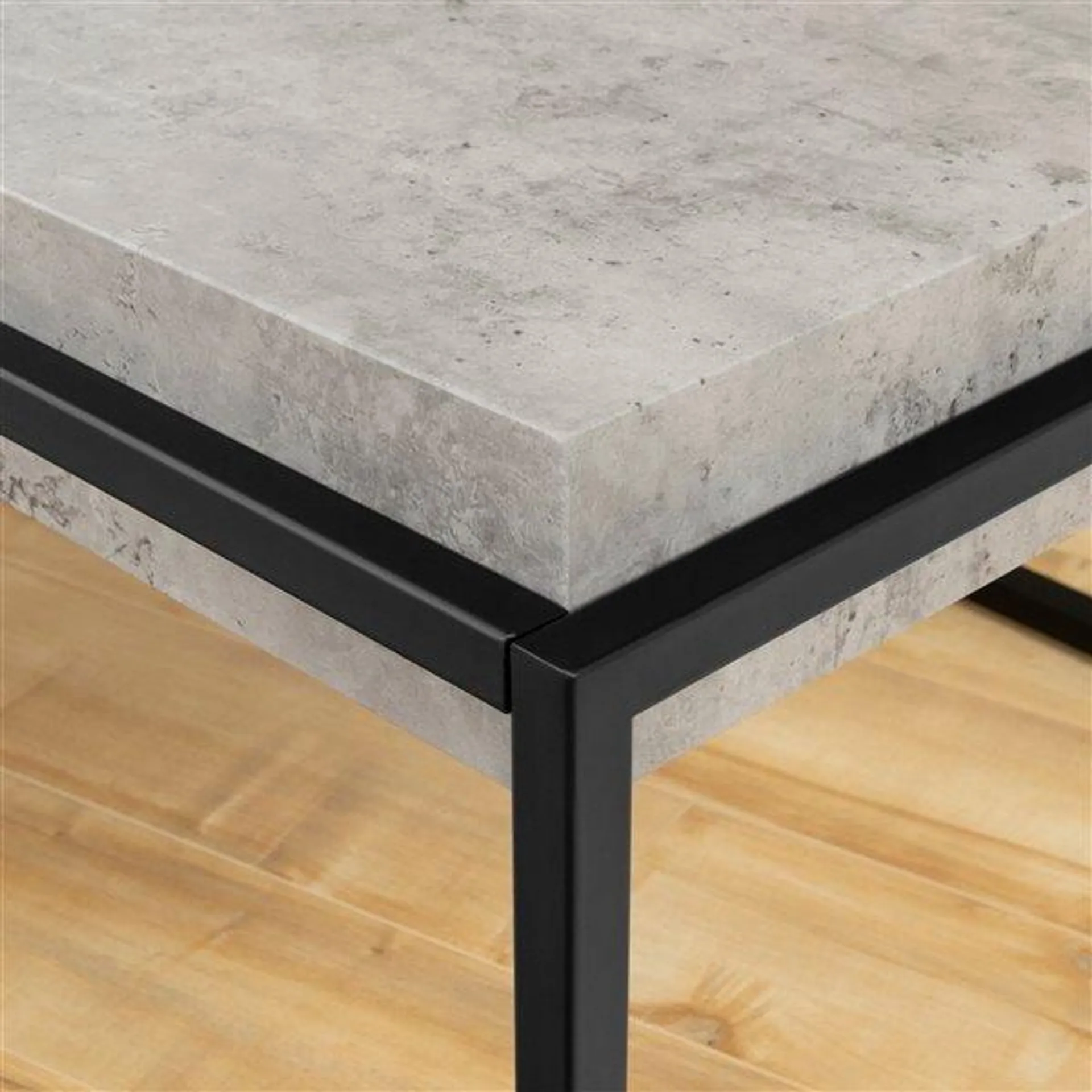 Table basse en composite Mezzy de South Shore Furniture, gris béton et noir