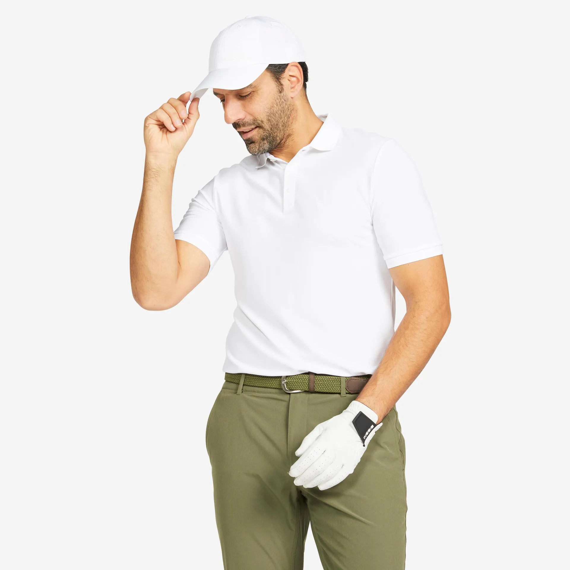 Polo de golf à manches courtes homme – WW 500 blanc