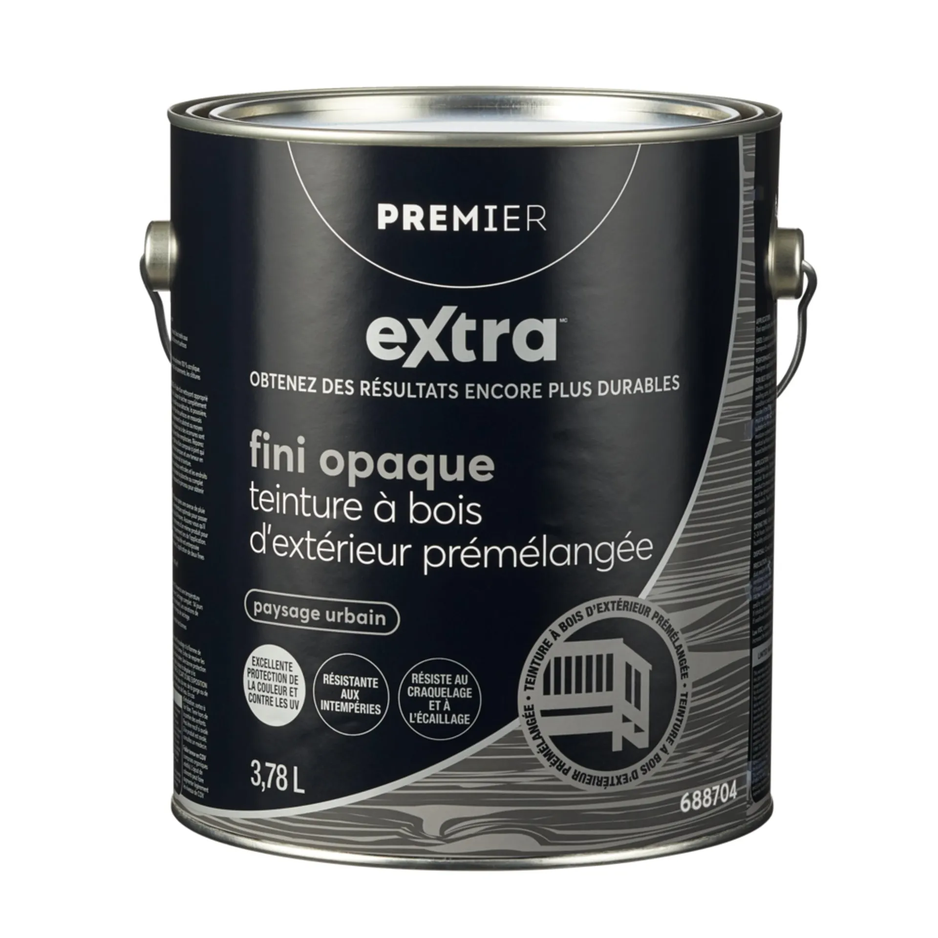 Teinture d'extérieur prémélangée pour bois Premier Extra, opaque, paysage urbain, 3,78 L/1 gallon