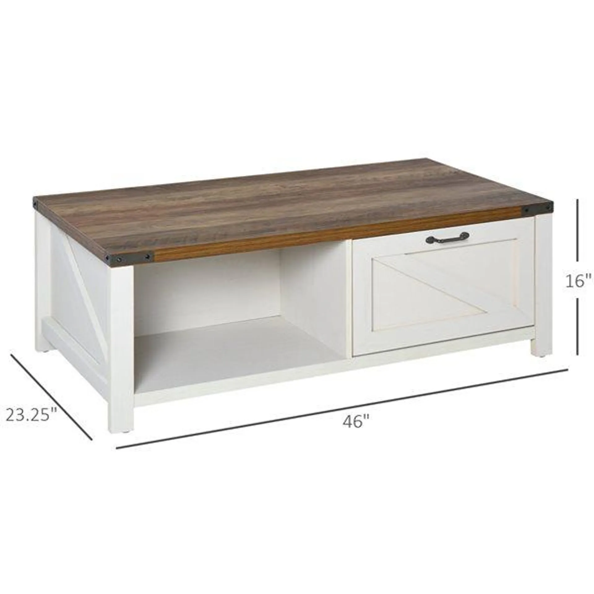 Table basse en composite blanc par HomCom avec tiroir