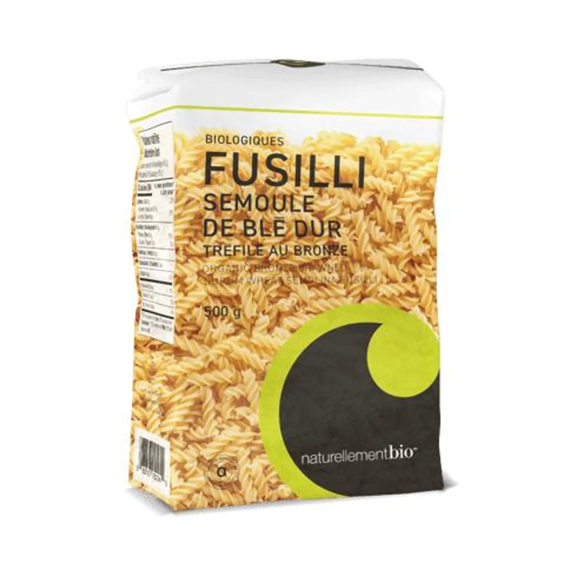 Pâtes biologiques - Fusilli à la semoule de blé dur tréfilés au bronze