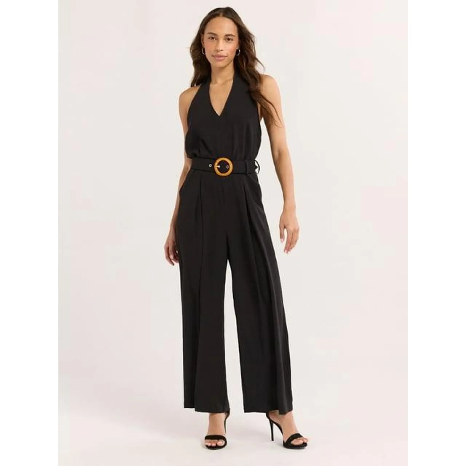 Sofia Jeans Women's and Women's Plus Belted Jumpsuit, Sizes XS-4X