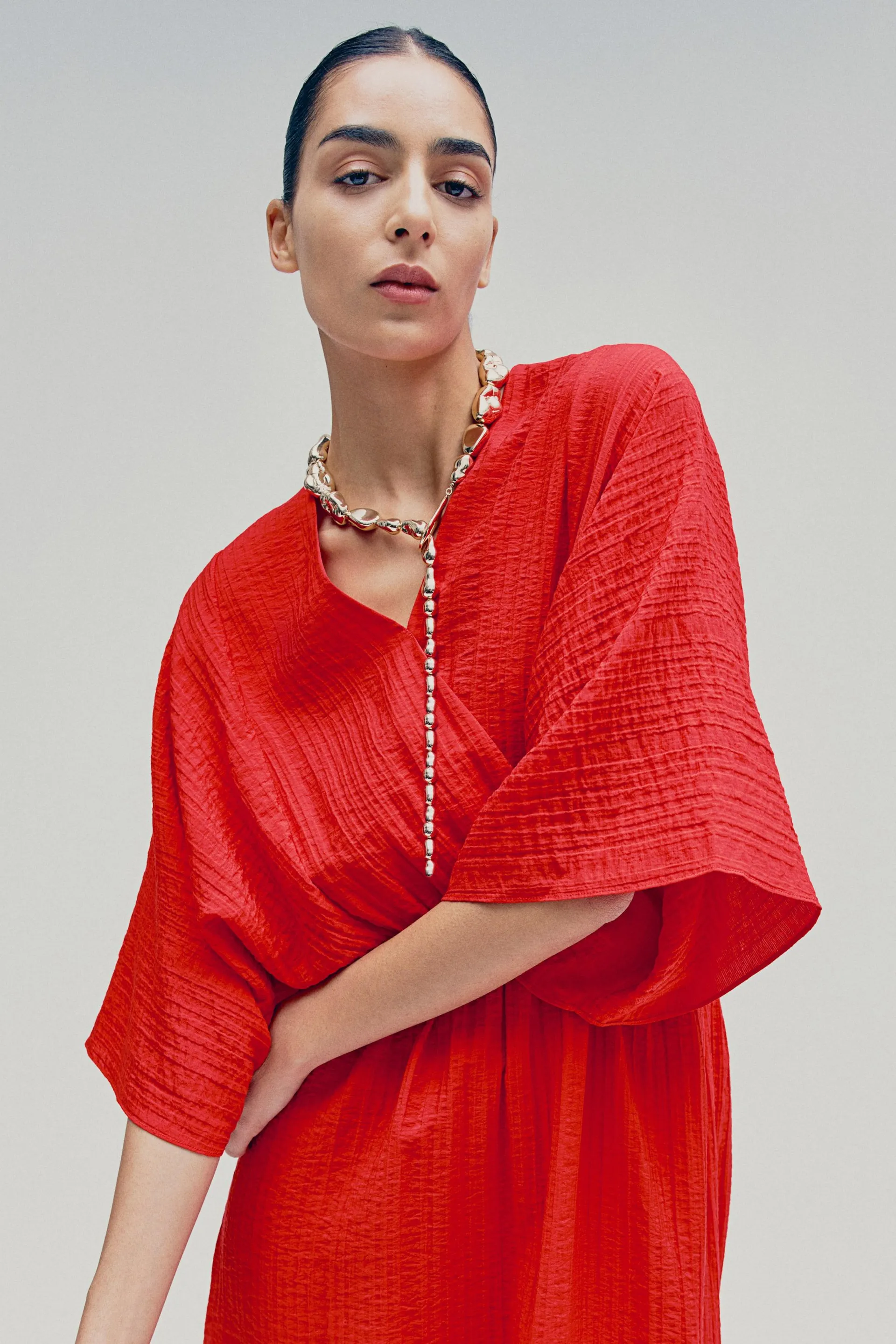 Robe caftan avec taille marquée