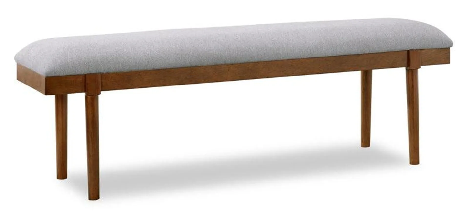 Banc de salle à manger Ember de 59 po (L) en tissu de polyester - gris et brun