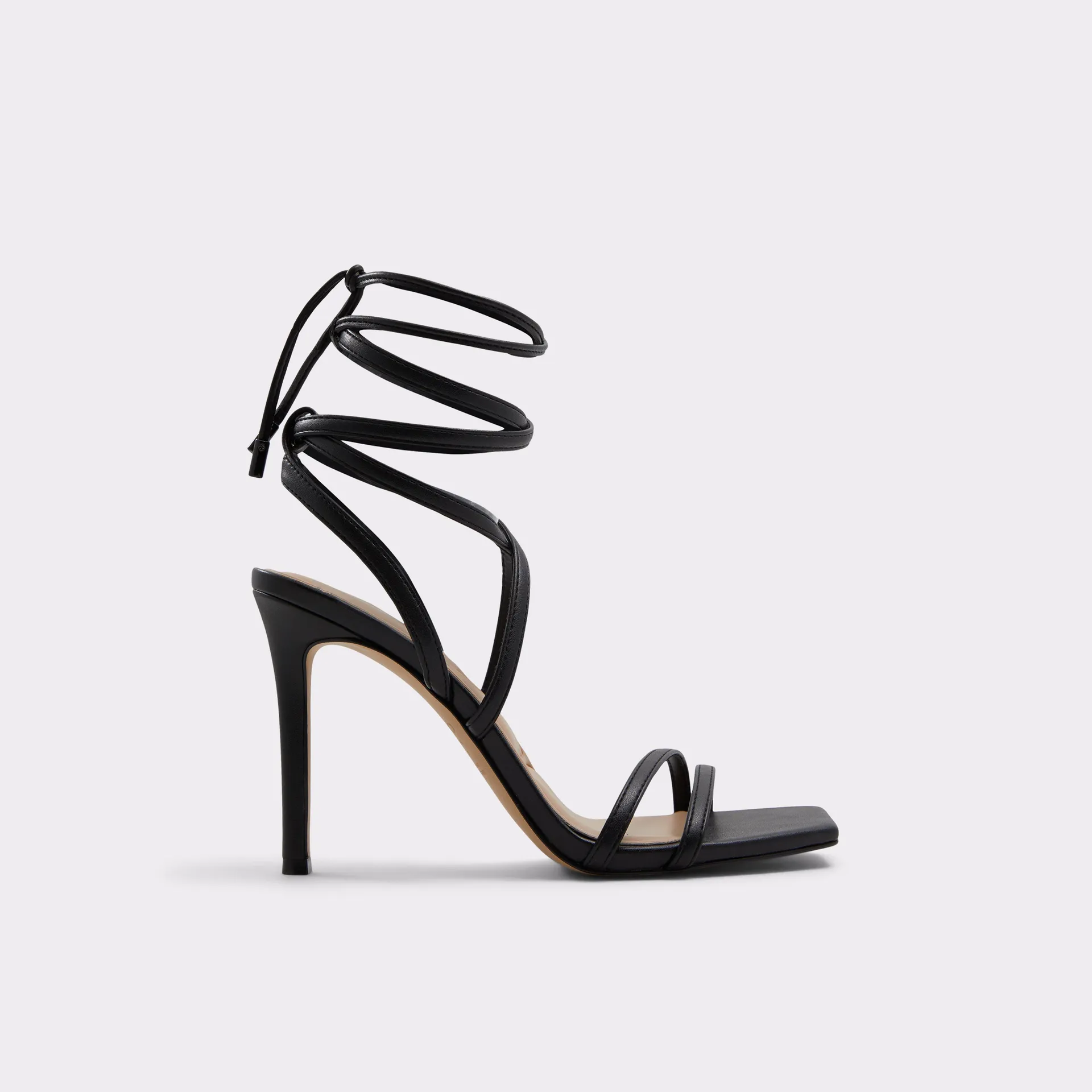 Black strappy stiletto sandal