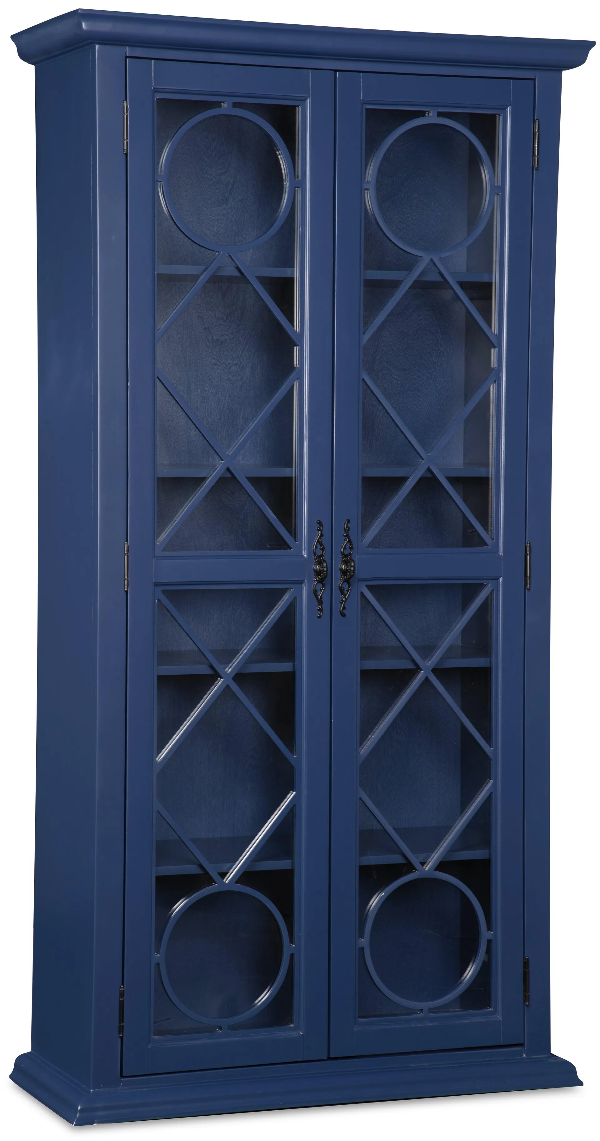 Armoire vitrée Diana de 36 po avec portes en verre - bleu marine